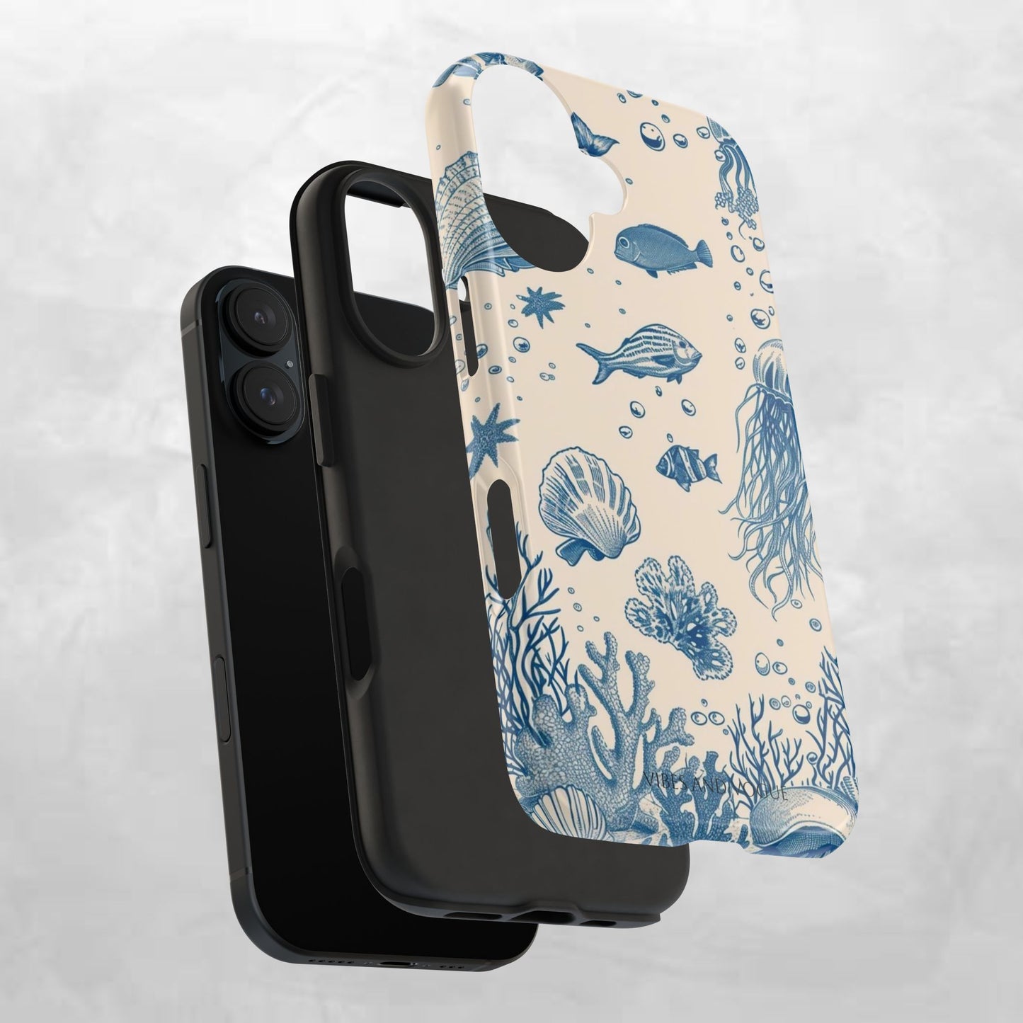 Ocean Blue Marine Pattern Tough Phone Case