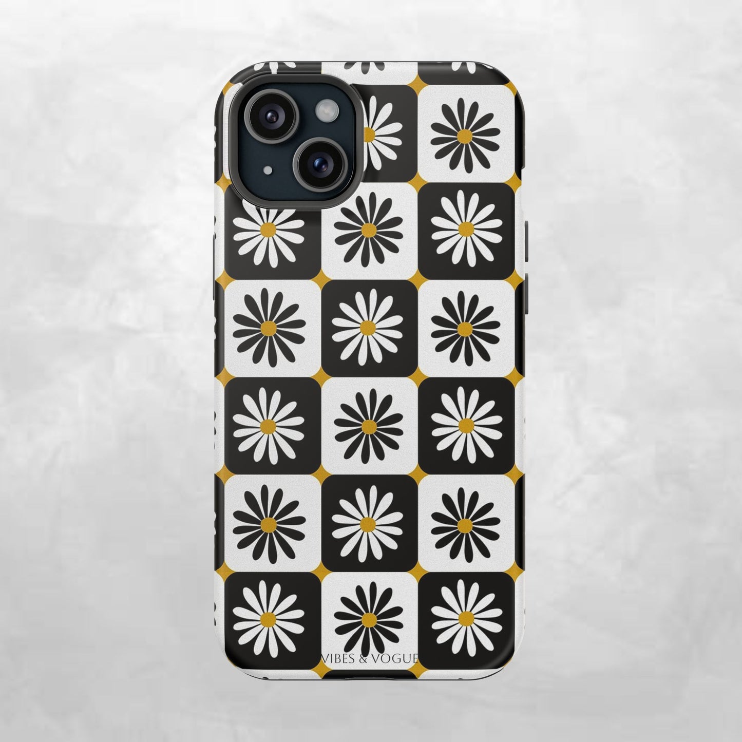 Retro Daisy Magnetic Tough Case - Stylish Protection for Your Phone