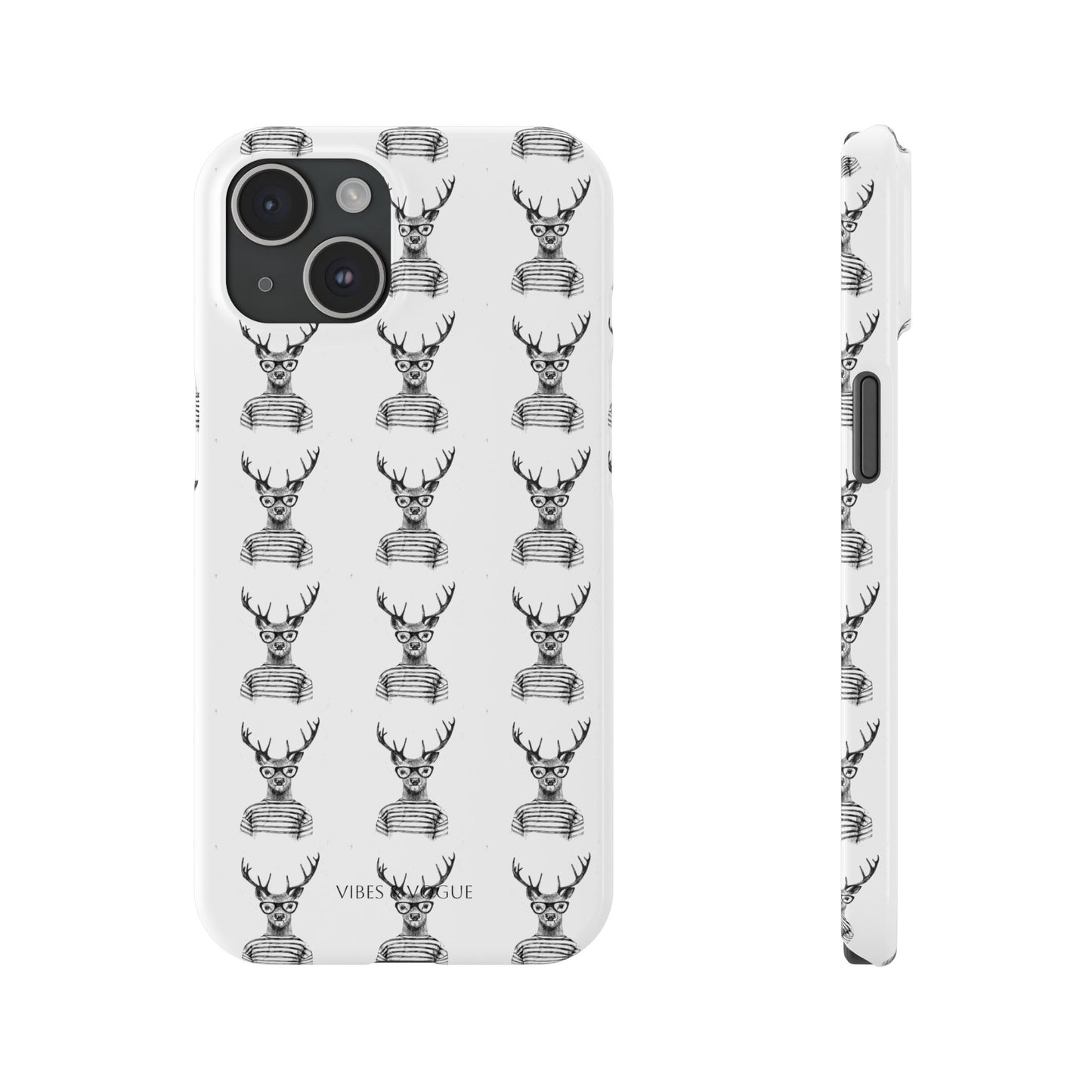 Stylish Slim Phone Case with Cool Stag Design