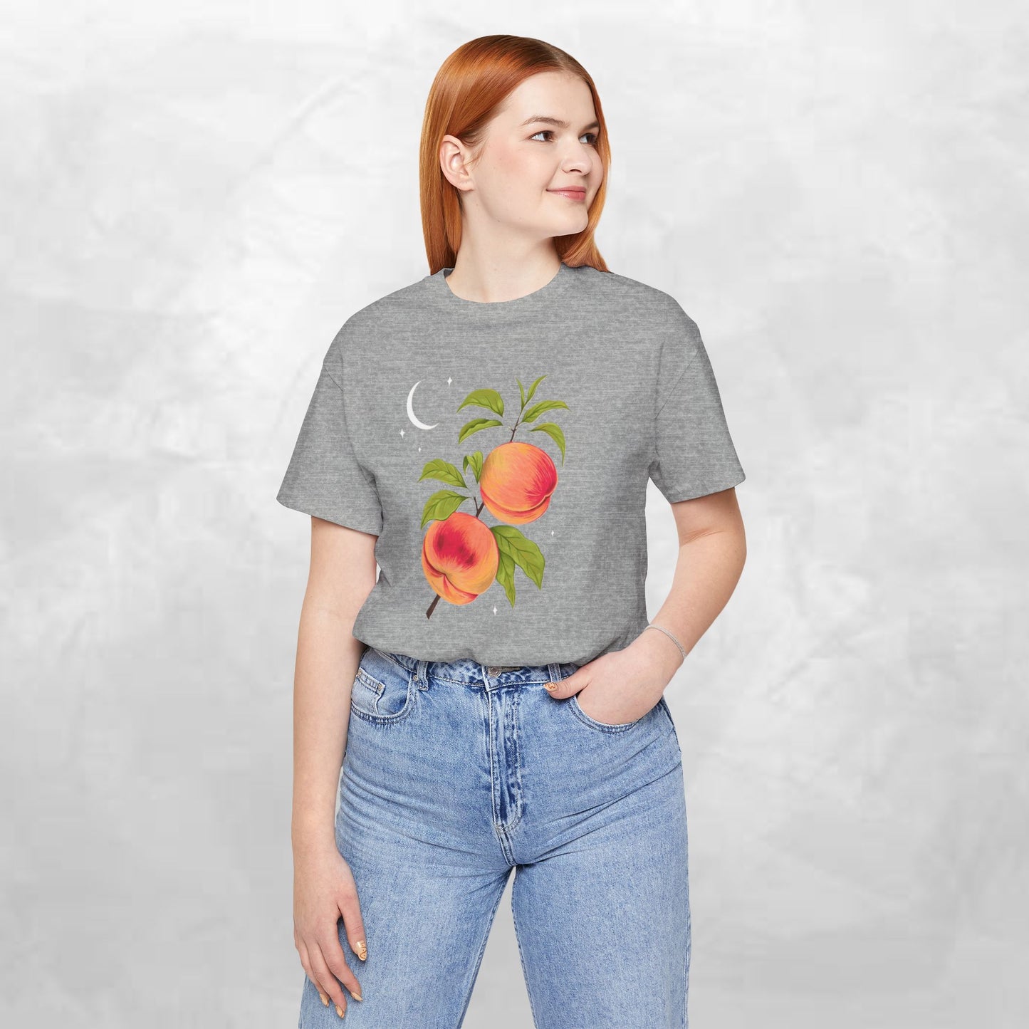 Peachy Summer Vibes Tee - Unisex Jersey Short Sleeve Shirt, Casual Wear, Gift for Her, Summer Fashion, Peach Design, Birthday Gift