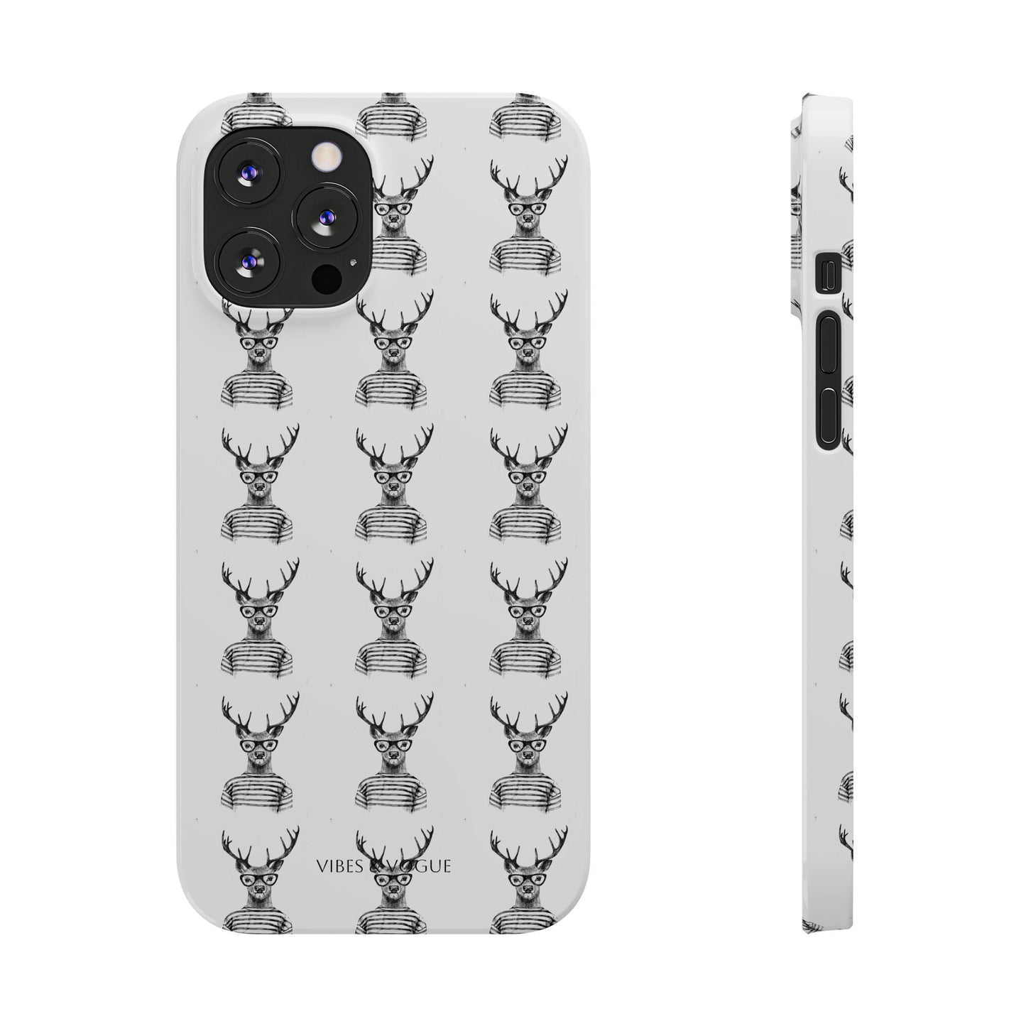 Stylish Slim Phone Case with Cool Stag Design