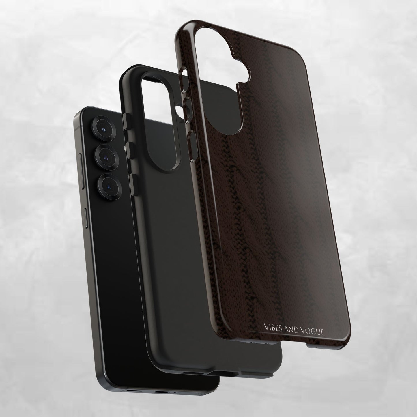 Cable Knit Chocolate Tough Phone Case — Vibes and Vogue Protective Cover