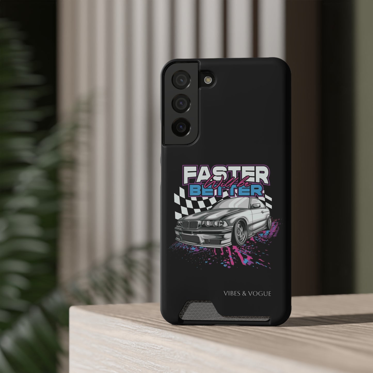 Racer Phone Case with Card Holder - Fast & Furious Motif