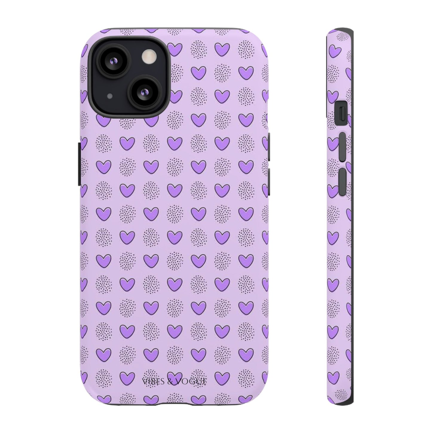 Purple Heart Pattern Phone Case - Tough Cases for a Stylish & Protective Vibe