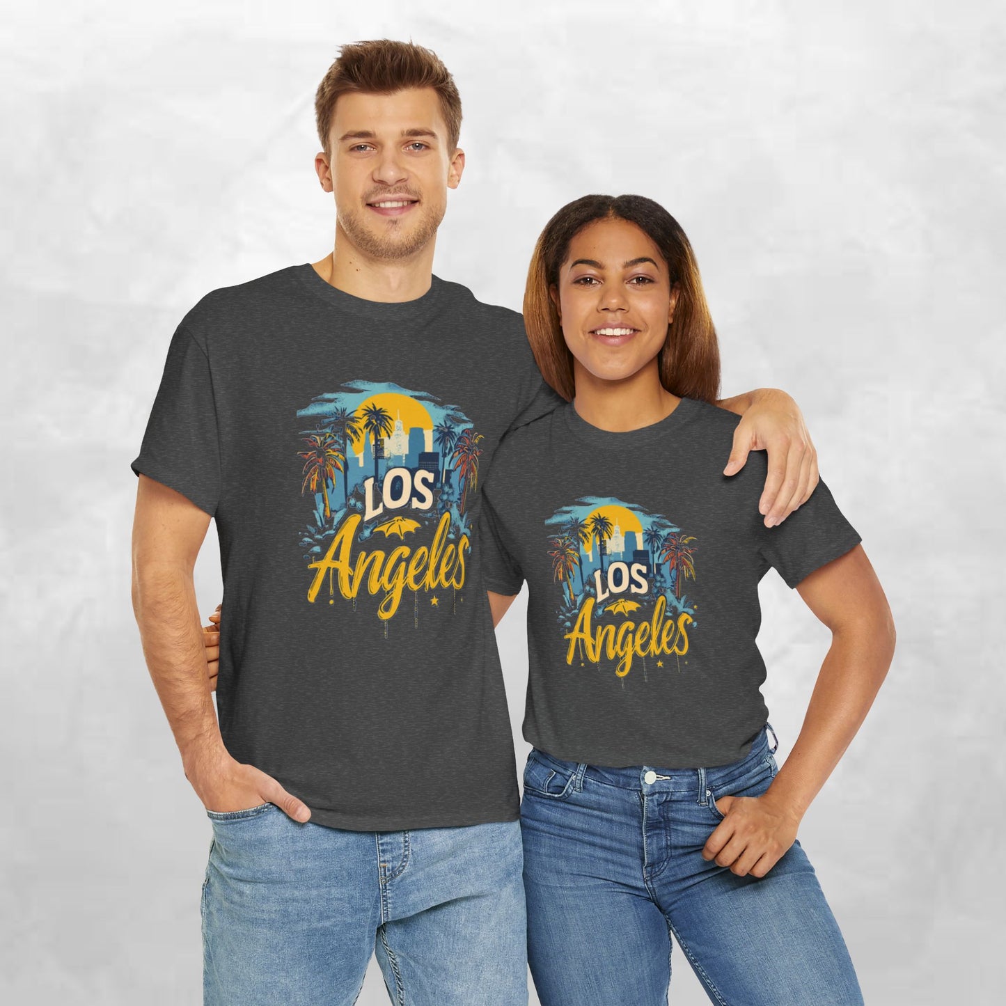 Los Angeles Sunset Unisex Heavy Cotton Tee - Casual Comfortable Streetwear