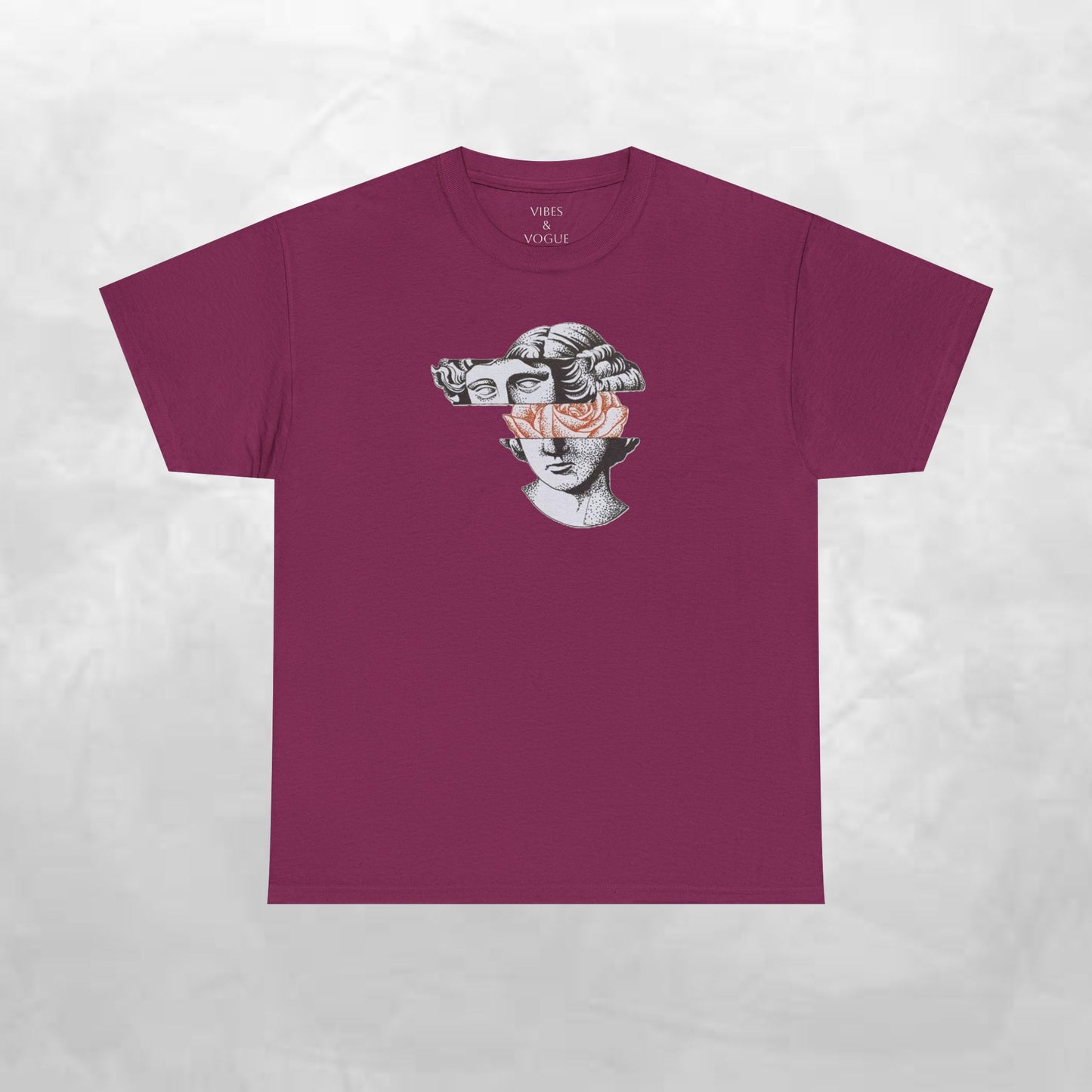 Artistic Unisex Heavy Cotton Tee – Abstract Face Design