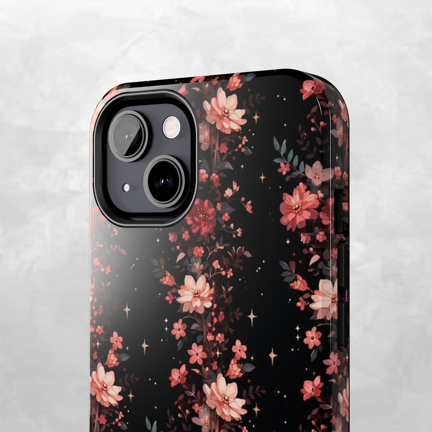 Floral Galaxy Phone Case – Dark Pink Blossom Tough Protective Case