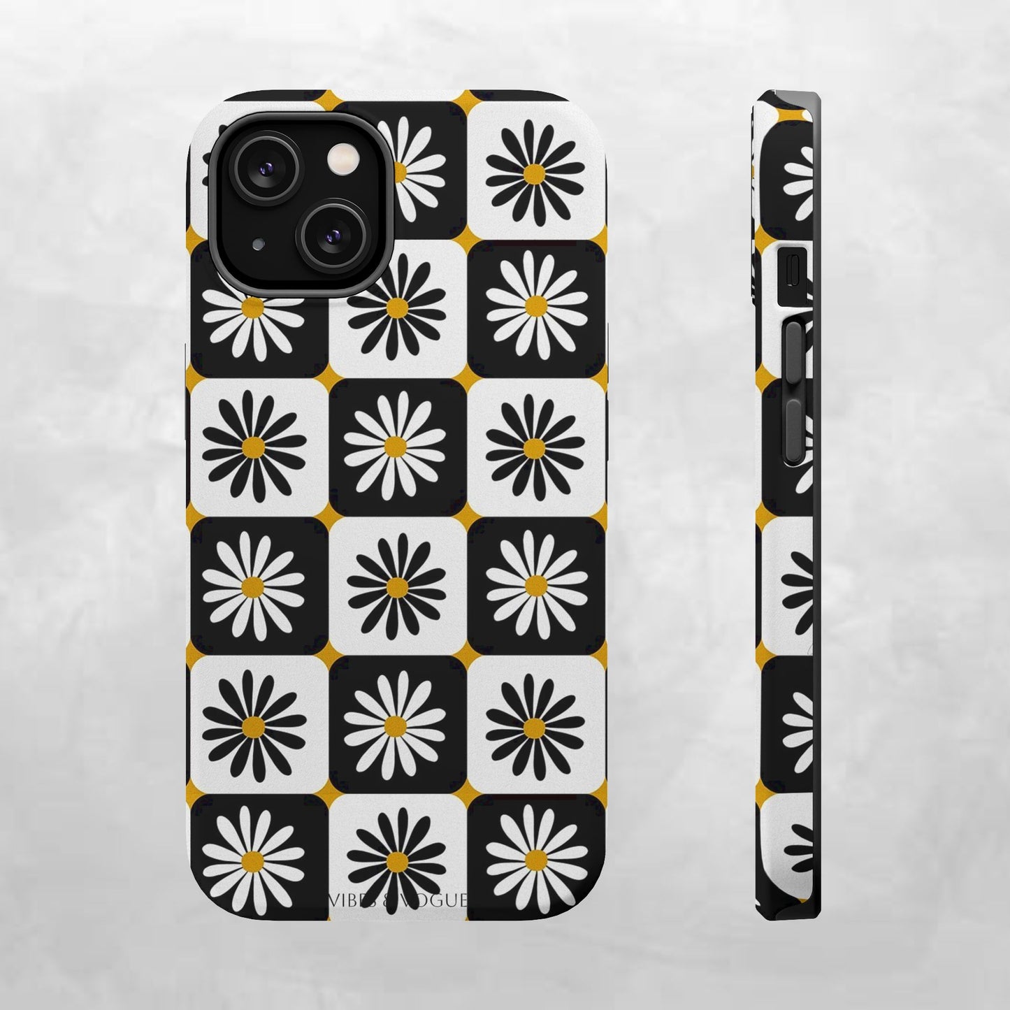 Retro Daisy Magnetic Tough Case - Stylish Protection for Your Phone