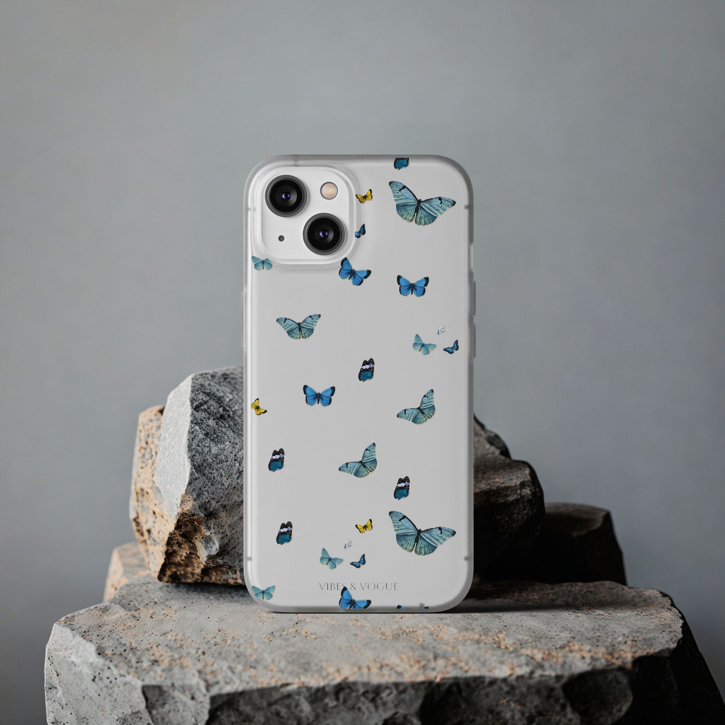 Butterfly Vibes Phone Case, Flexible Phone Cover, Elegant Phone Accessory, Gift for Nature Lovers, Spring Decor, Eco-Friendly Case