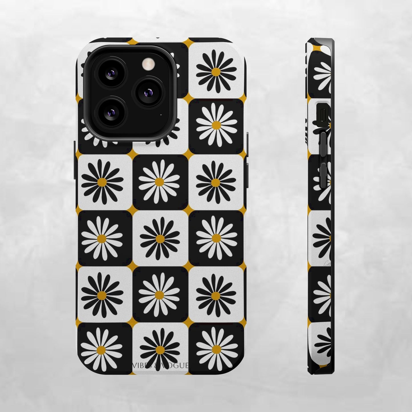 Retro Daisy Magnetic Tough Case - Stylish Protection for Your Phone