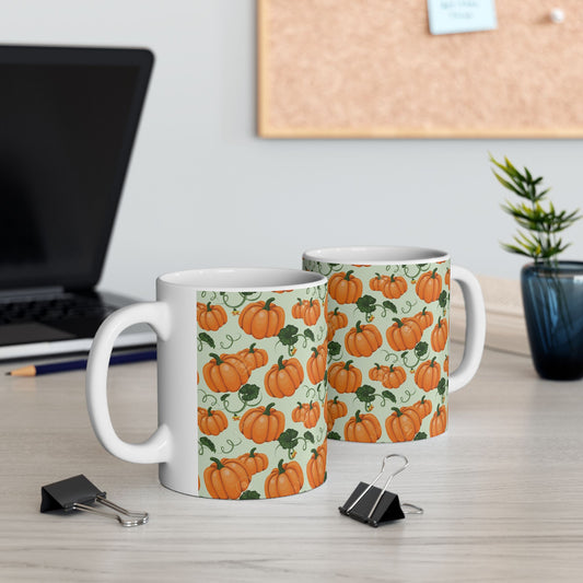 Festive Pumpkin Ceramic Mug (11oz, 15oz) - Perfect for Autumn and Halloween Celebrations