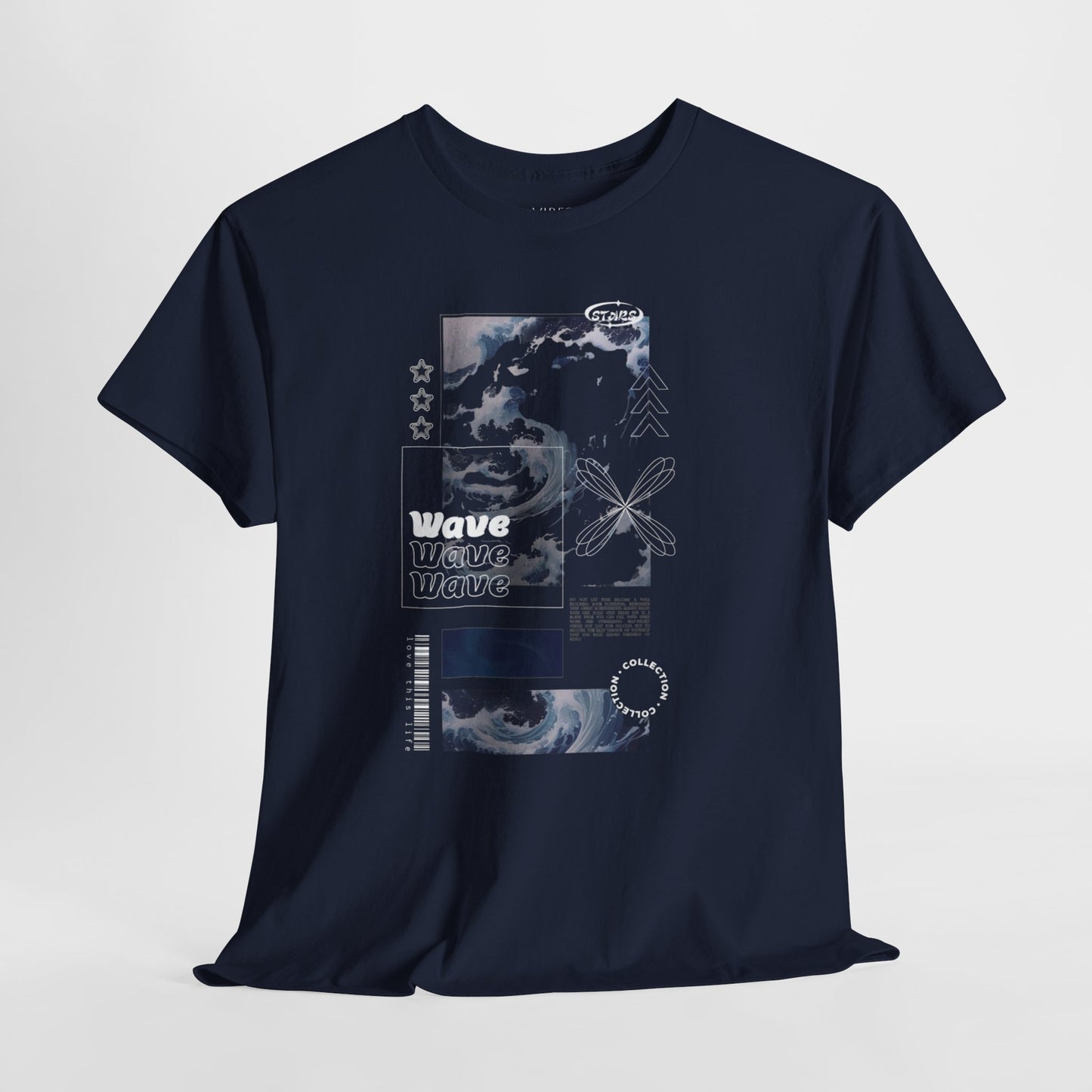 Wave Graphic Tee — Retro Surf Collage T-Shirt