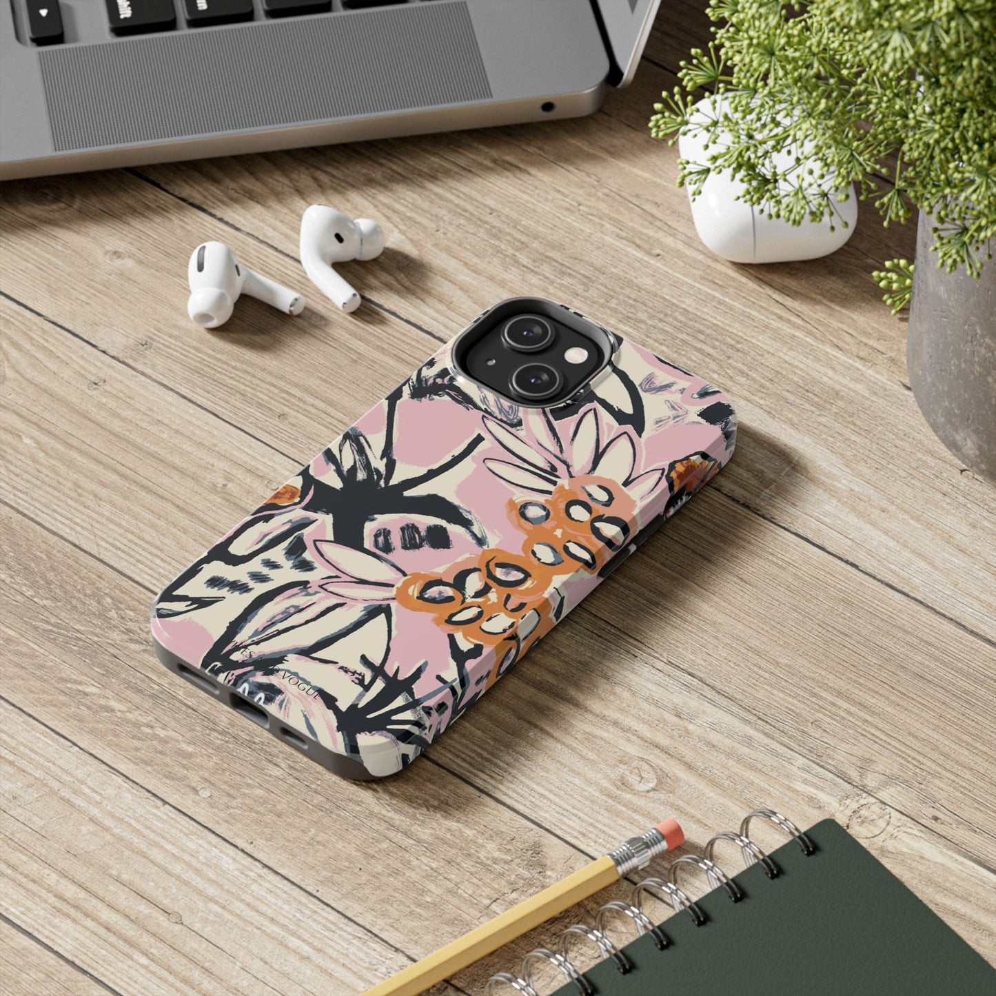 Purple Ocean Creatures Tough Phone Case — Jellyfish, Turtle & Floral Protective Cover