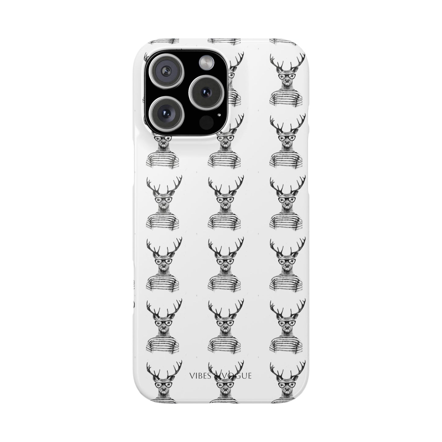 Stylish Slim Phone Case with Cool Stag Design