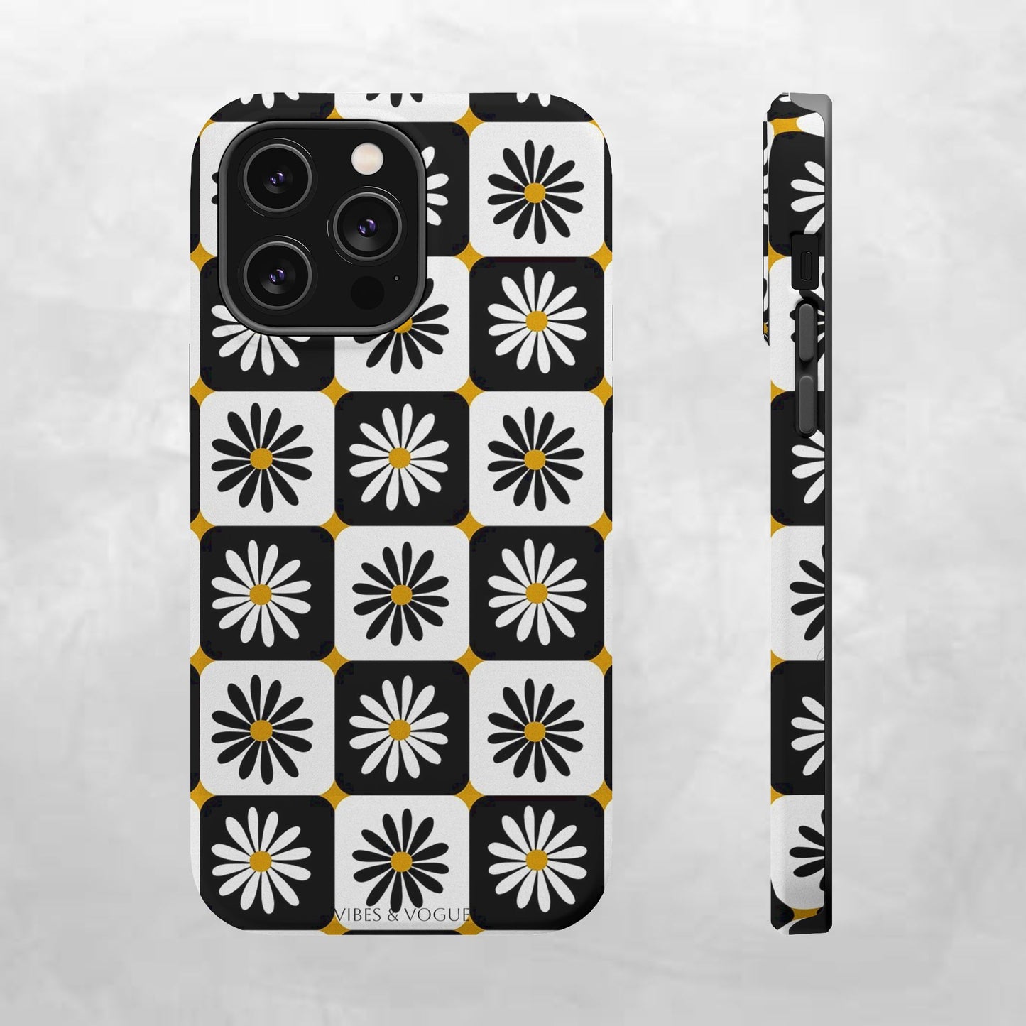 Retro Daisy Magnetic Tough Case - Stylish Protection for Your Phone