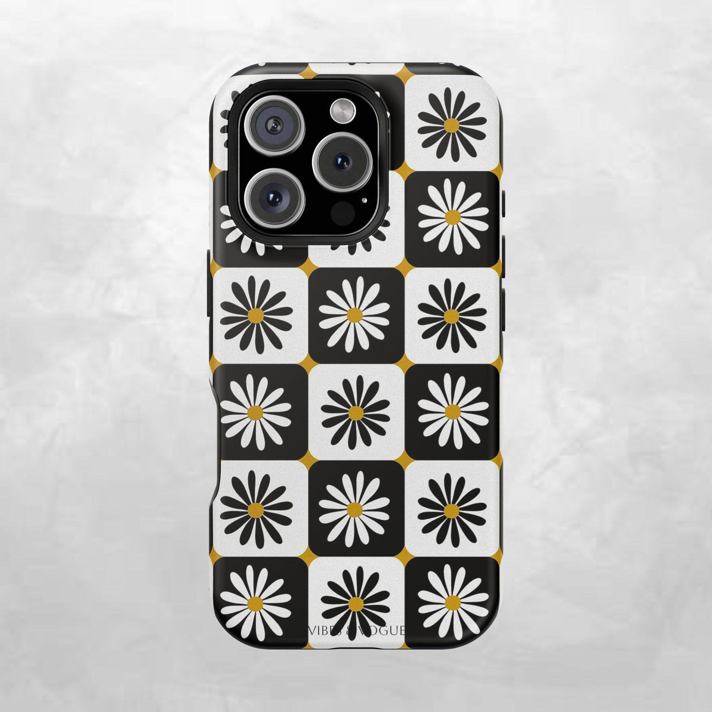 Retro Daisy Magnetic Tough Case - Stylish Protection for Your Phone