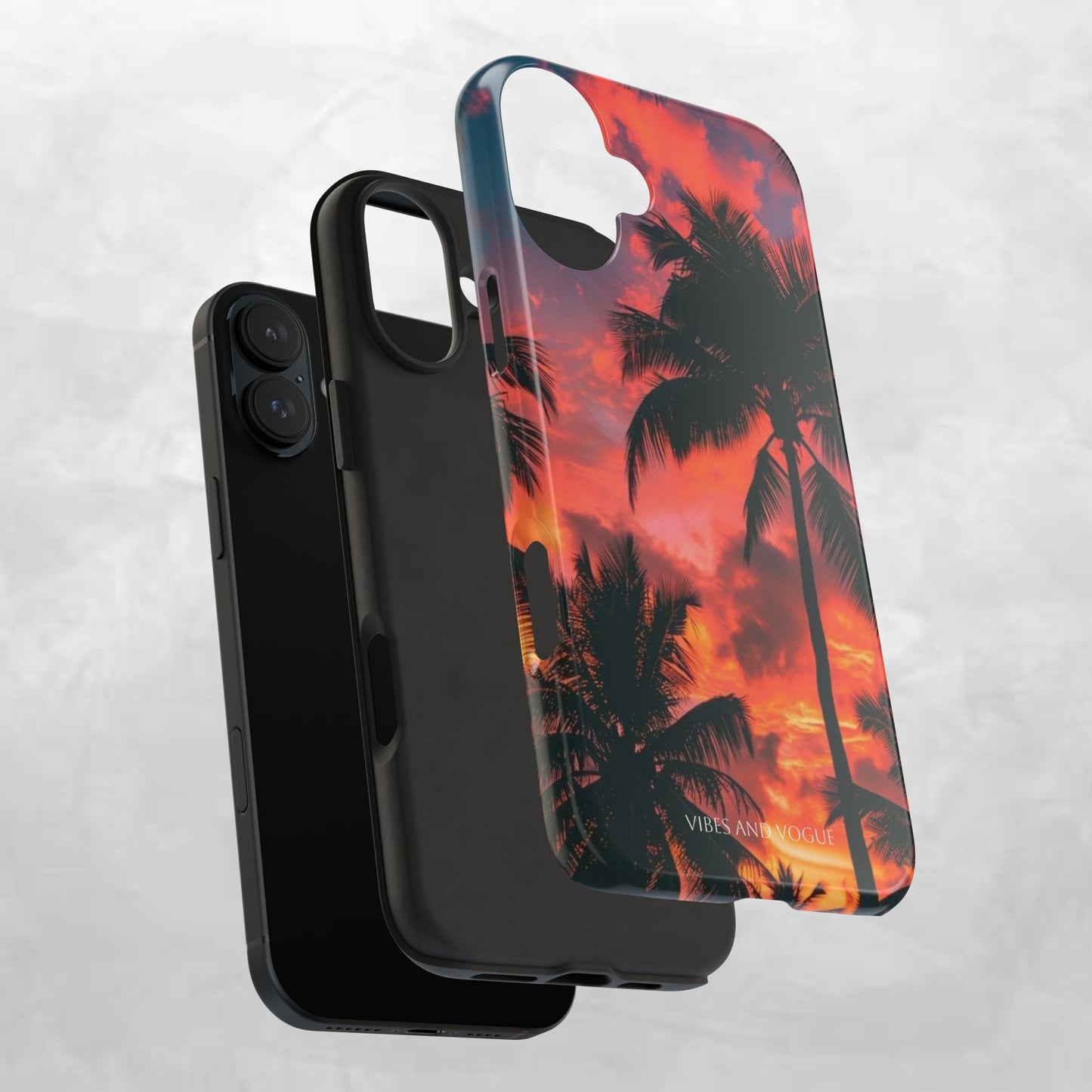 Tropical Sunset Tough Phone Case — Palm Tree Sunset Protective Phone Cover