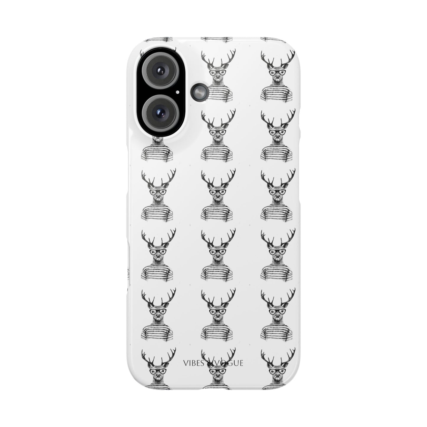 Stylish Slim Phone Case with Cool Stag Design