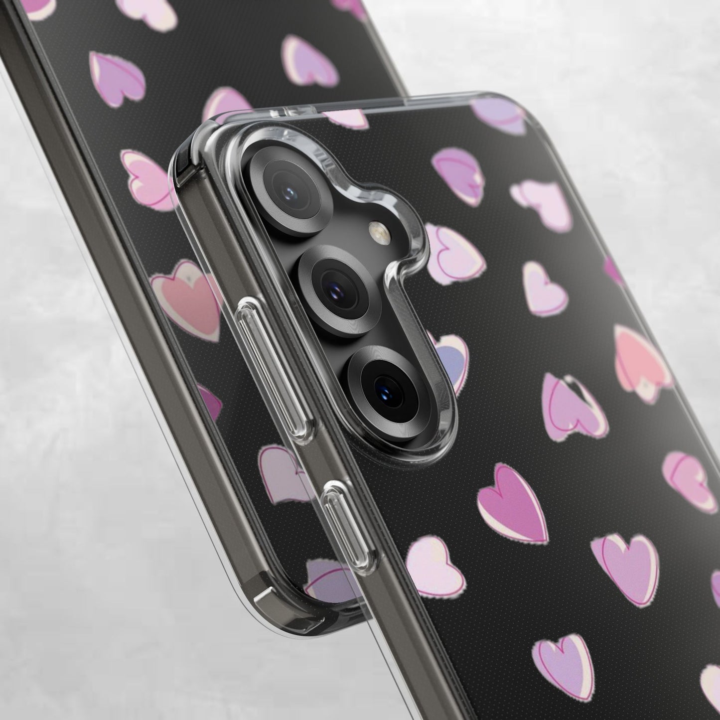 Heart Pattern Clear Case, Cute Phone Cover, Valentine's Day Gift, Trendy Phone Accessory, Love Theme Case