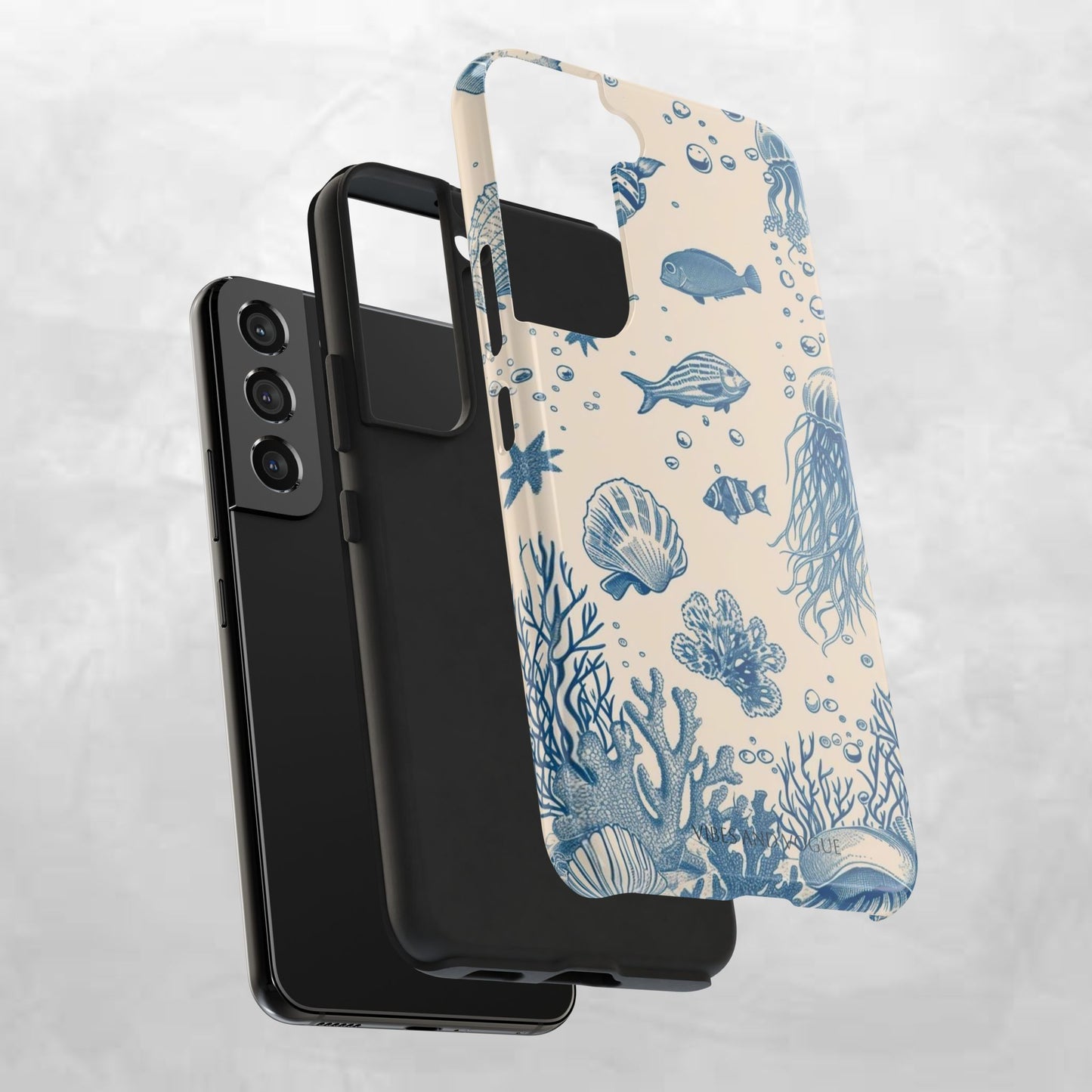 Ocean Blue Marine Pattern Tough Phone Case