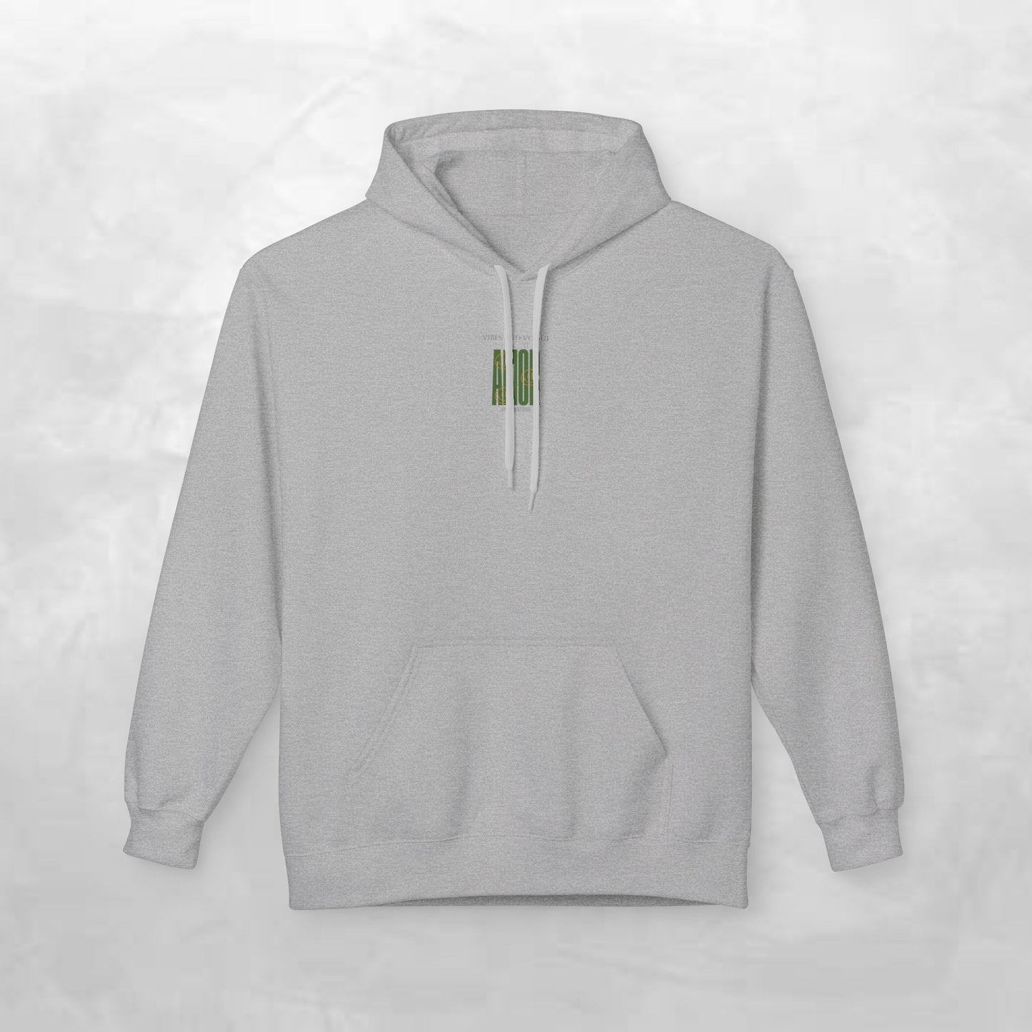 Amor Graphic Hoodie — Green Vintage Script Love Design