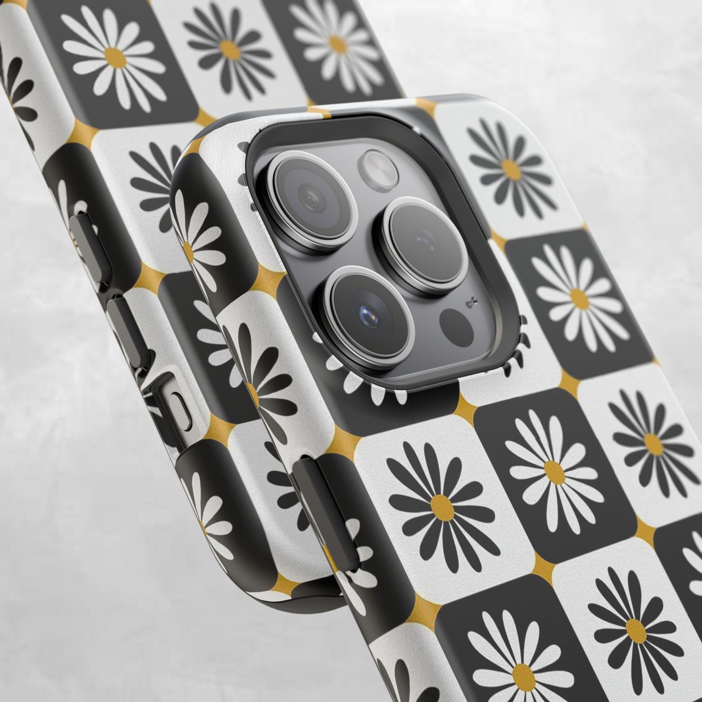 Retro Daisy Magnetic Tough Case - Stylish Protection for Your Phone