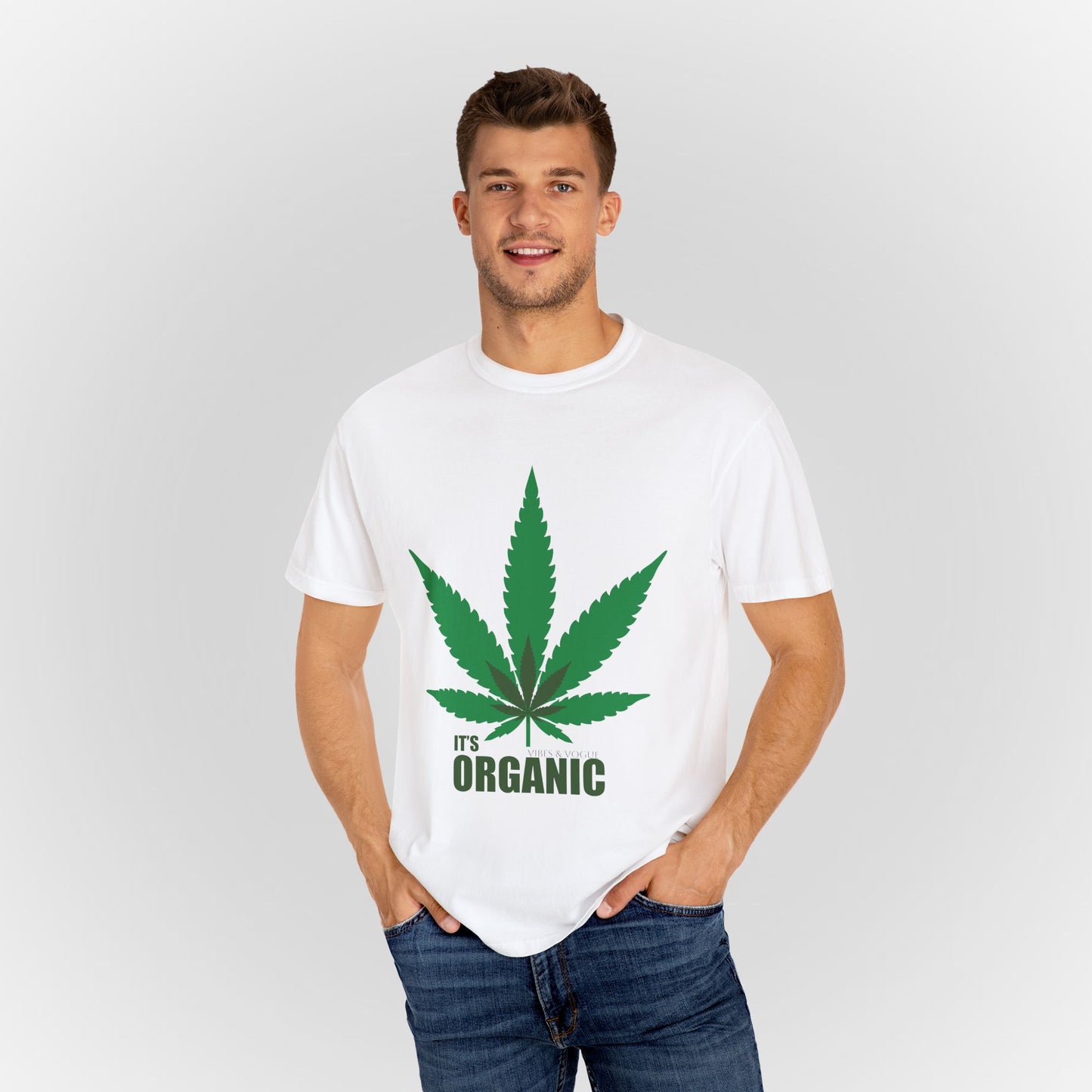Organic Cannabis Leaf Unisex T-Shirt | Eco-Friendly Apparel for Green Living