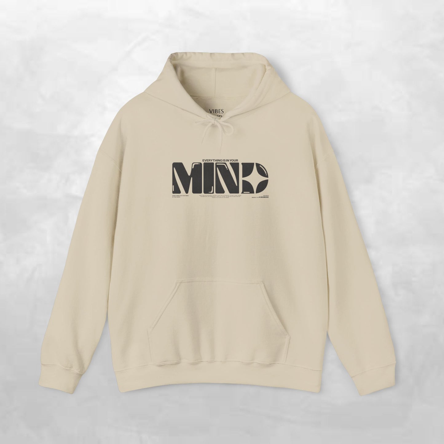 Mind Logo Hoodie — Minimalist Black Typography Pullover