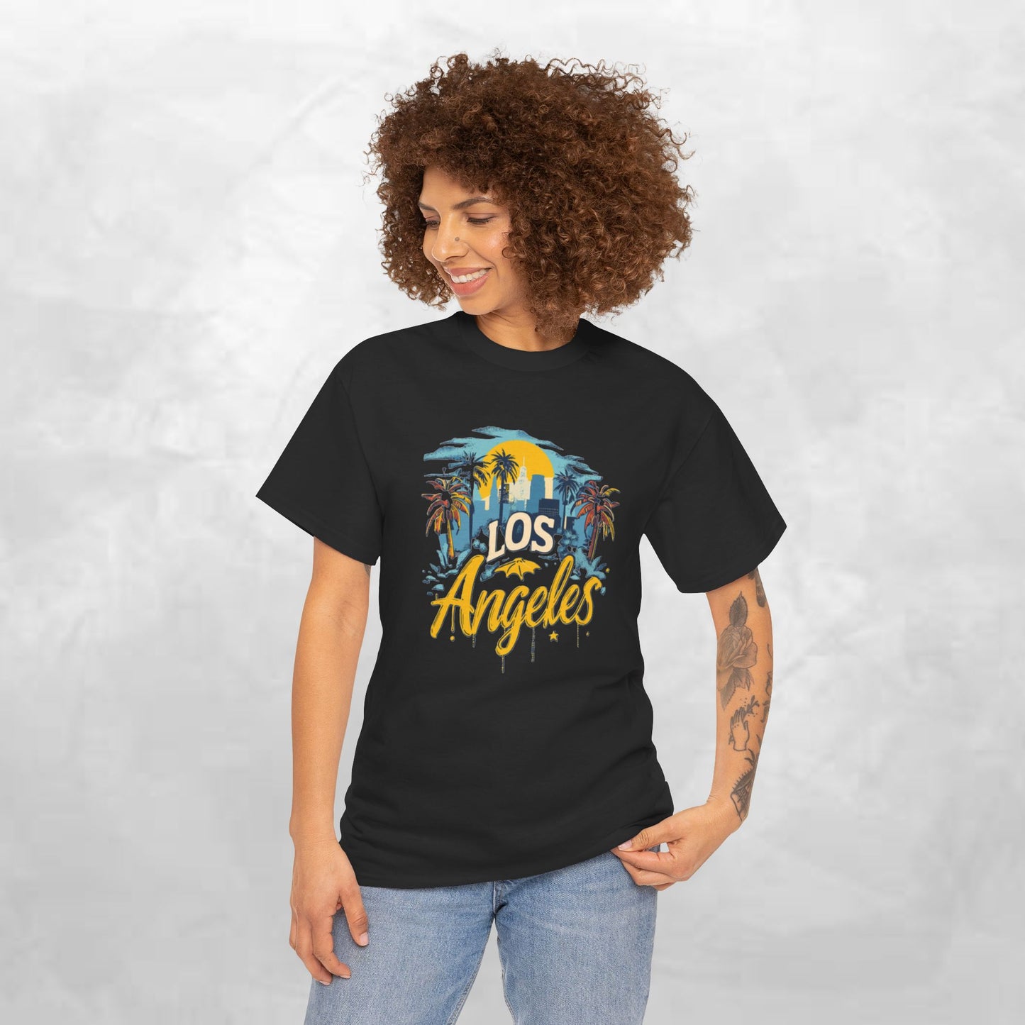 Los Angeles Sunset Unisex Heavy Cotton Tee - Casual Comfortable Streetwear