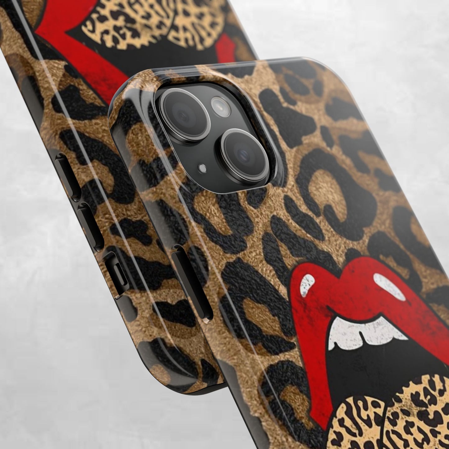 Leopard Lip Tough Phone Case — Bold Animal Print Phone Cover