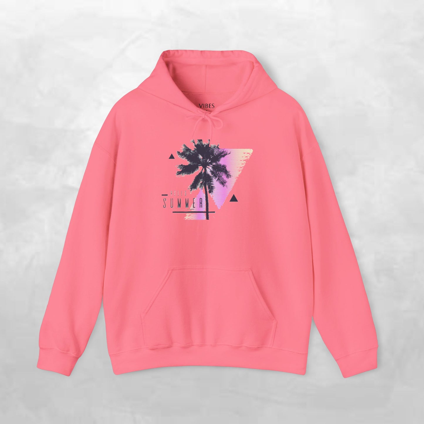 Tropical Vibe Hoodie, Summer Comfort Sweatshirt, Beachy Pullover for Vacation, Unisex Hooded Top, Gift for Warm Weather