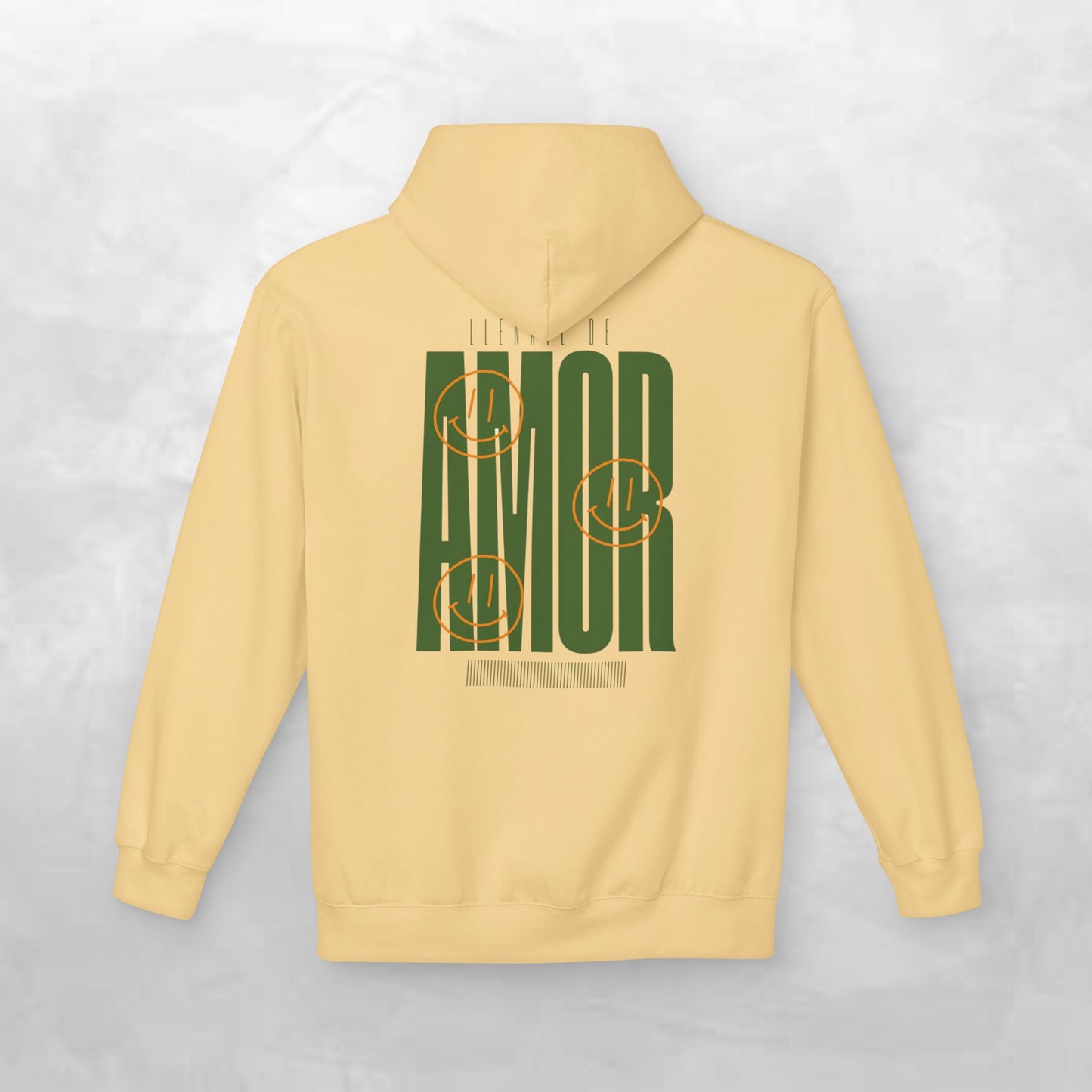 Amor Graphic Hoodie — Green Vintage Script Love Design
