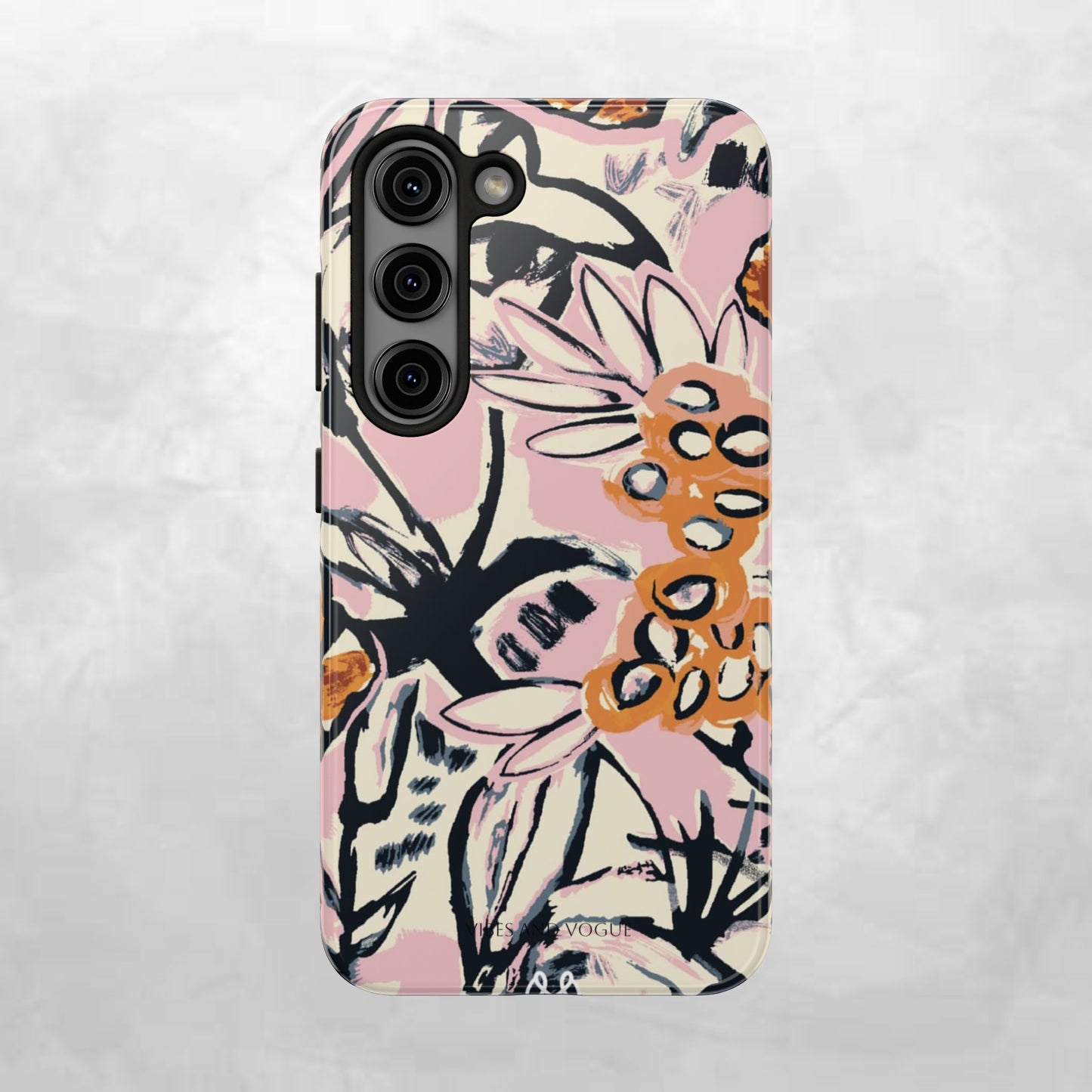 Purple Ocean Creatures Tough Phone Case — Jellyfish, Turtle & Floral Protective Cover