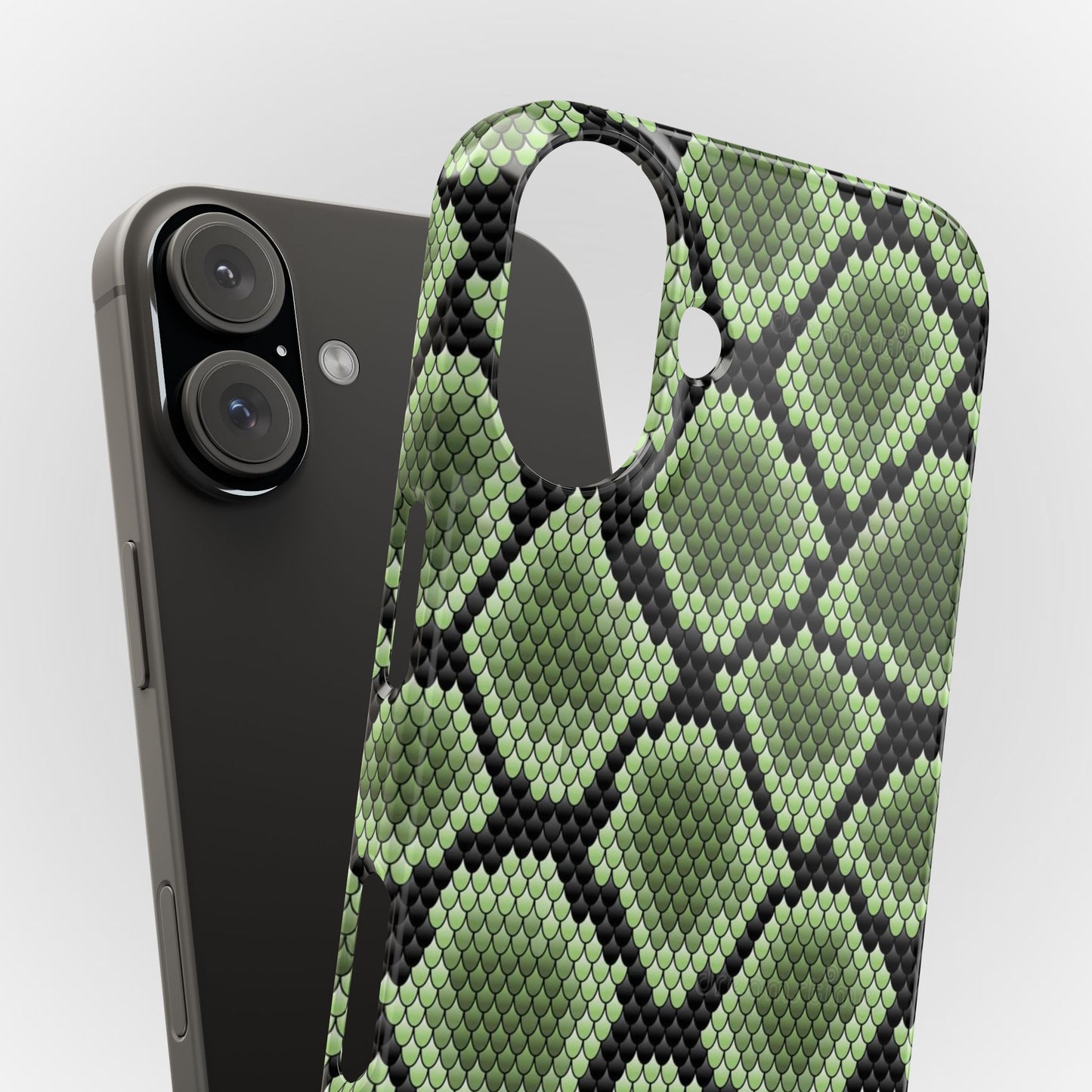 Sleek Green Snake Skin Slim Phone Case - Stylish & Protective for All Occasions