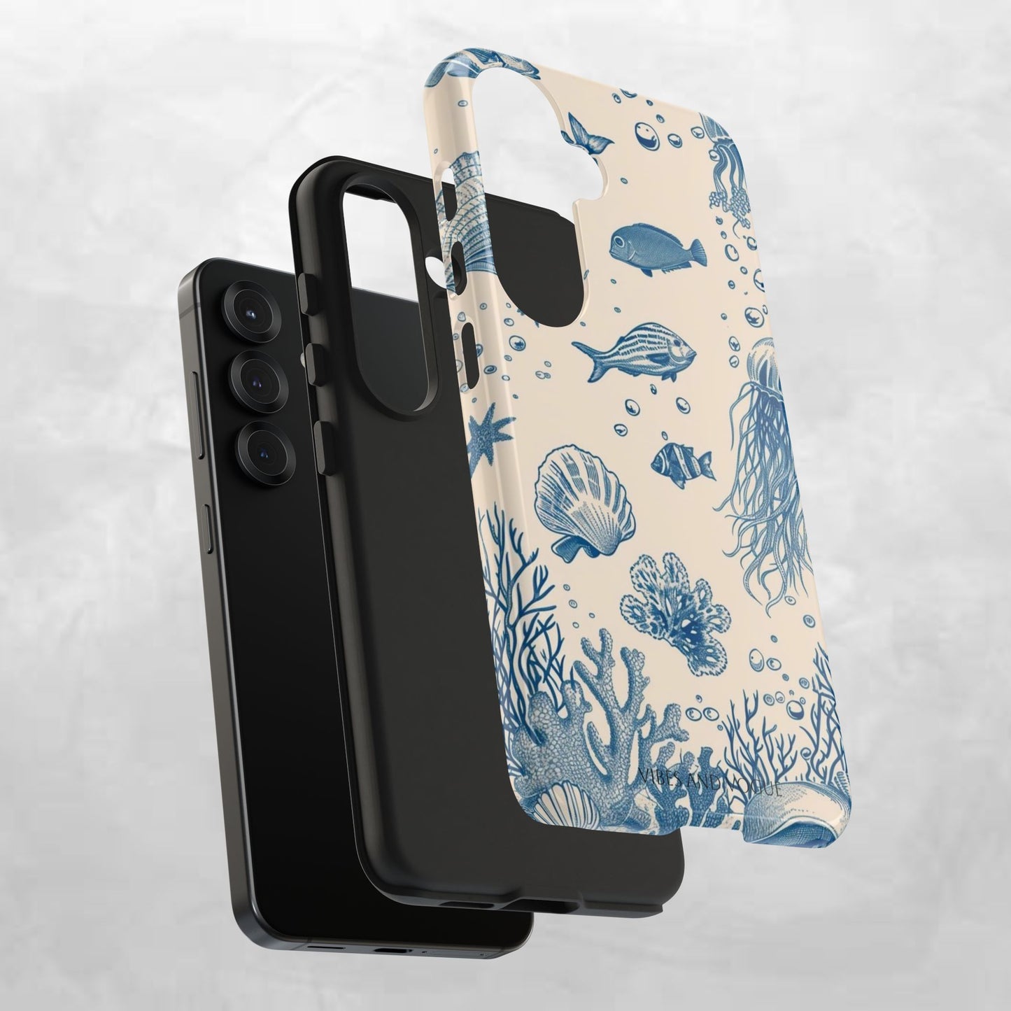 Ocean Blue Marine Pattern Tough Phone Case