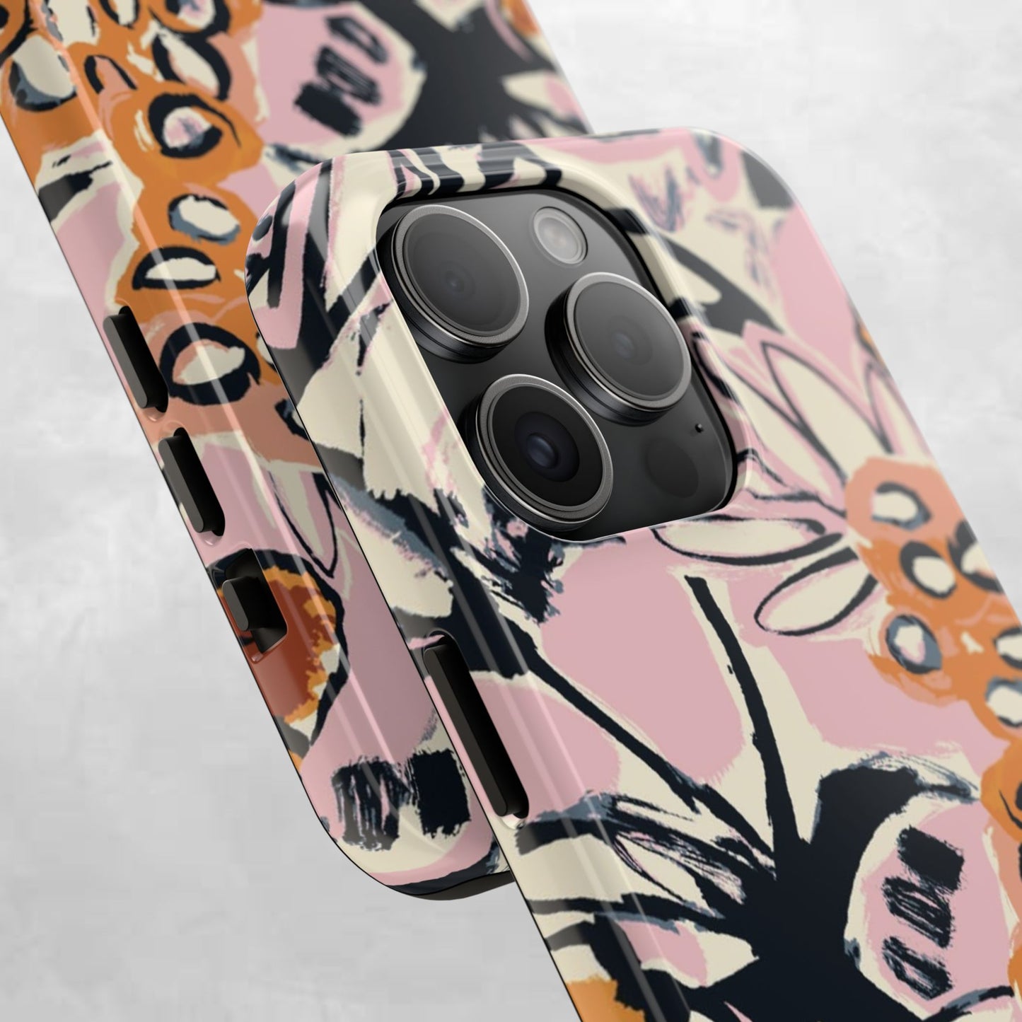 Purple Ocean Creatures Tough Phone Case — Jellyfish, Turtle & Floral Protective Cover