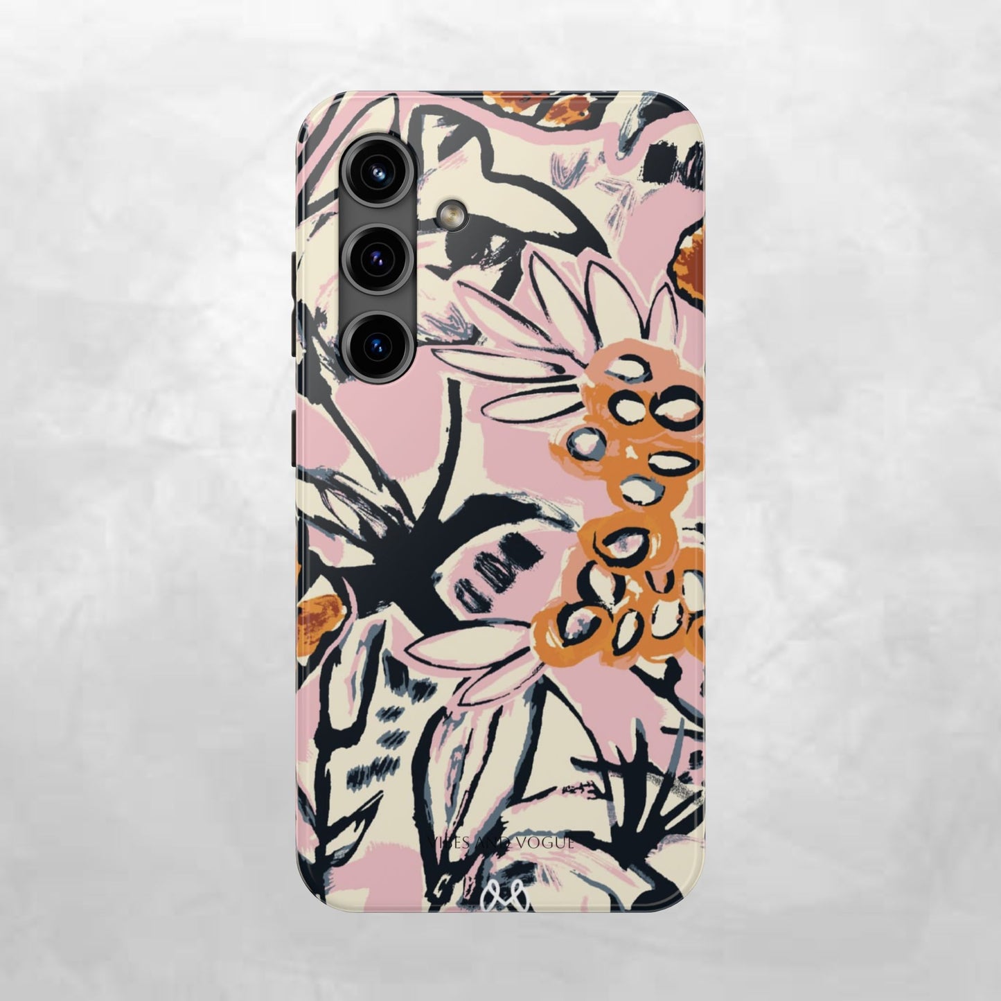 Purple Ocean Creatures Tough Phone Case — Jellyfish, Turtle & Floral Protective Cover