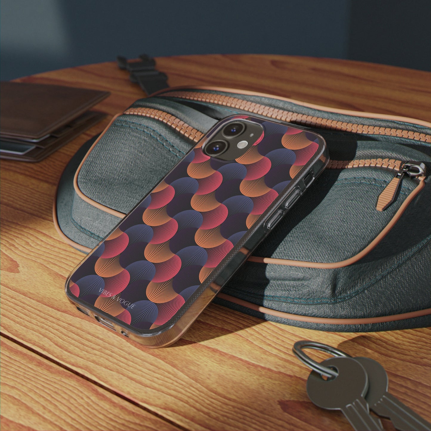 Colorful Retro Wave Clear Silicone Phone Case