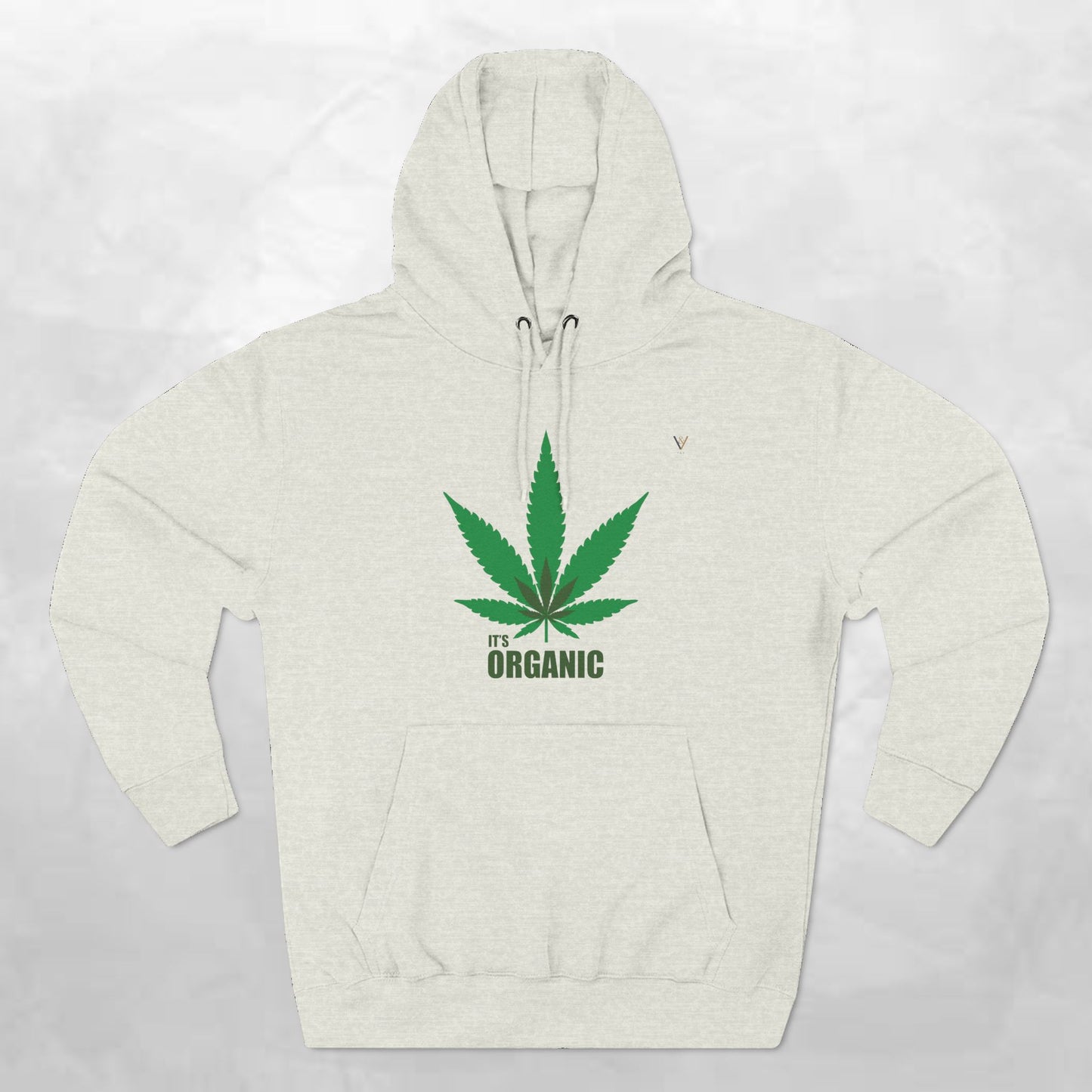Organic Hemp Leaf Fleece Hoodie - Eco-Friendly Cannabis Apparel