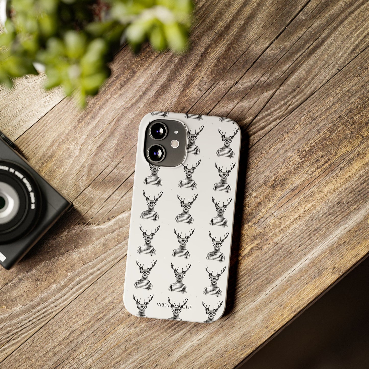 Stylish Slim Phone Case with Cool Stag Design