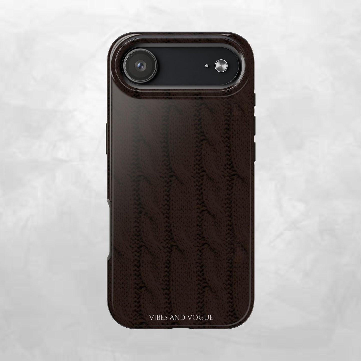 Cable Knit Chocolate Tough Phone Case — Vibes and Vogue Protective Cover