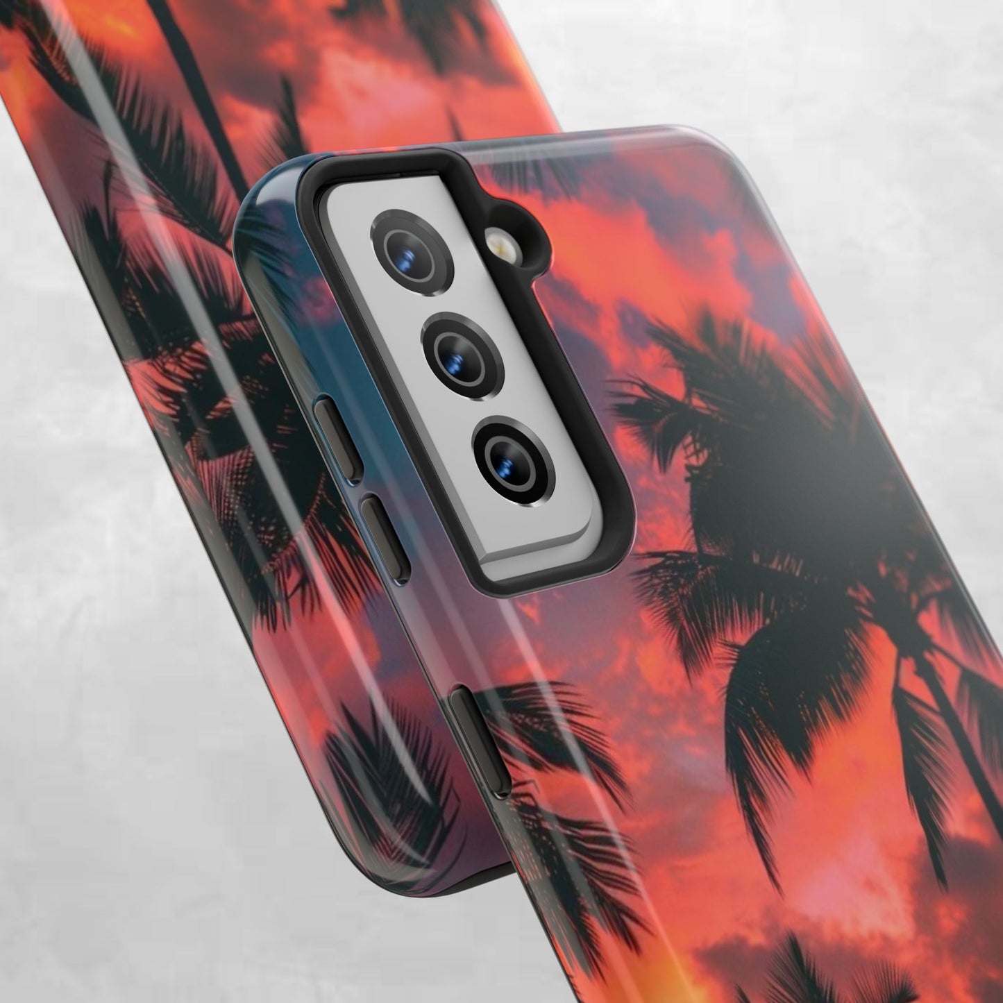 Tropical Sunset Tough Phone Case — Palm Tree Sunset Protective Phone Cover