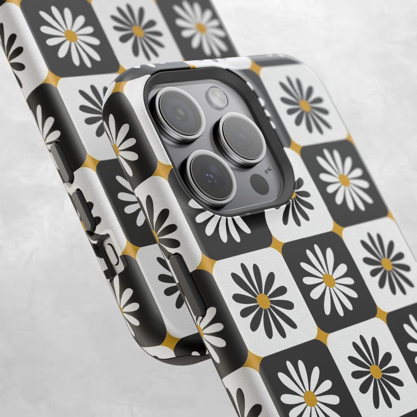 Retro Daisy Magnetic Tough Case - Stylish Protection for Your Phone