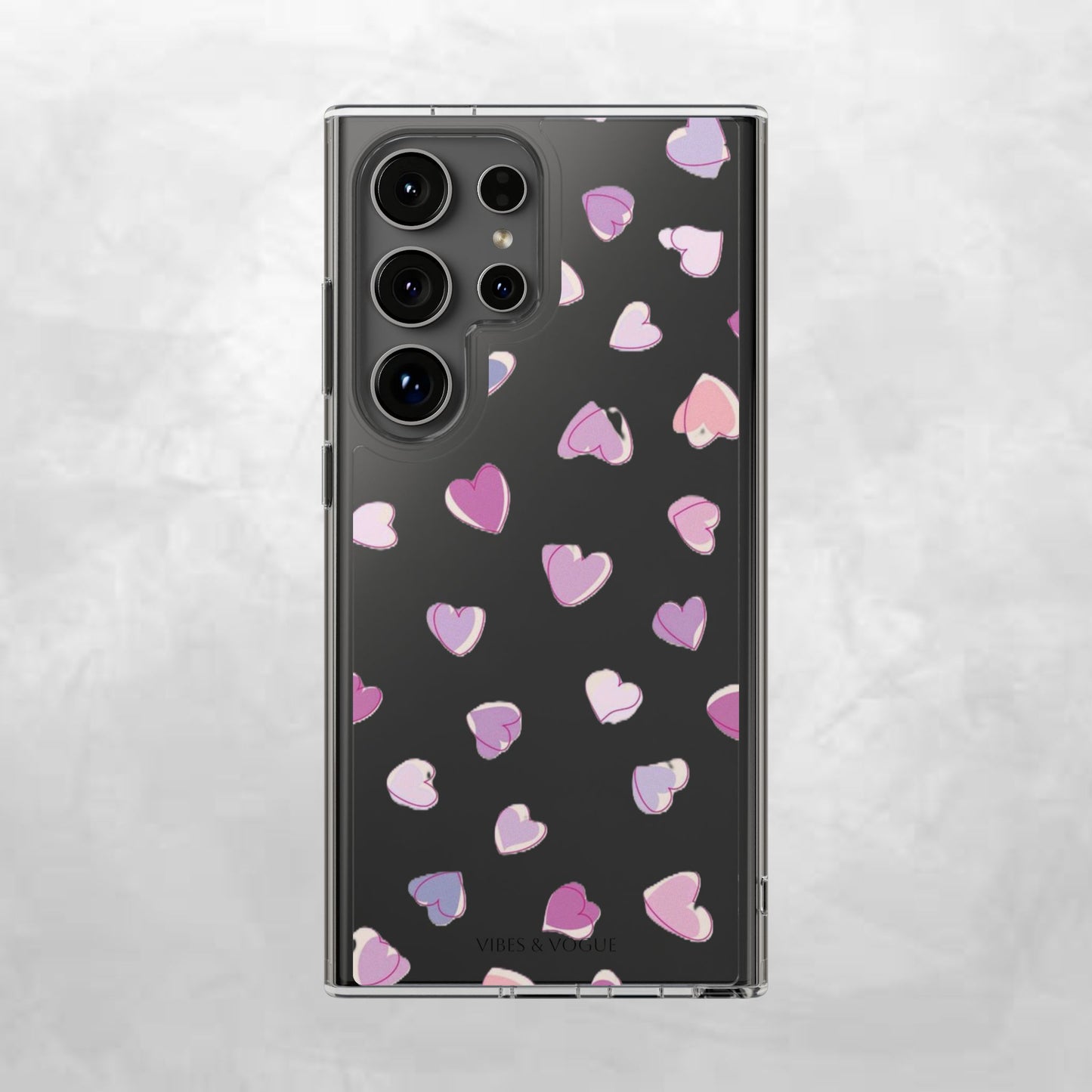 Heart Pattern Clear Case, Cute Phone Cover, Valentine's Day Gift, Trendy Phone Accessory, Love Theme Case