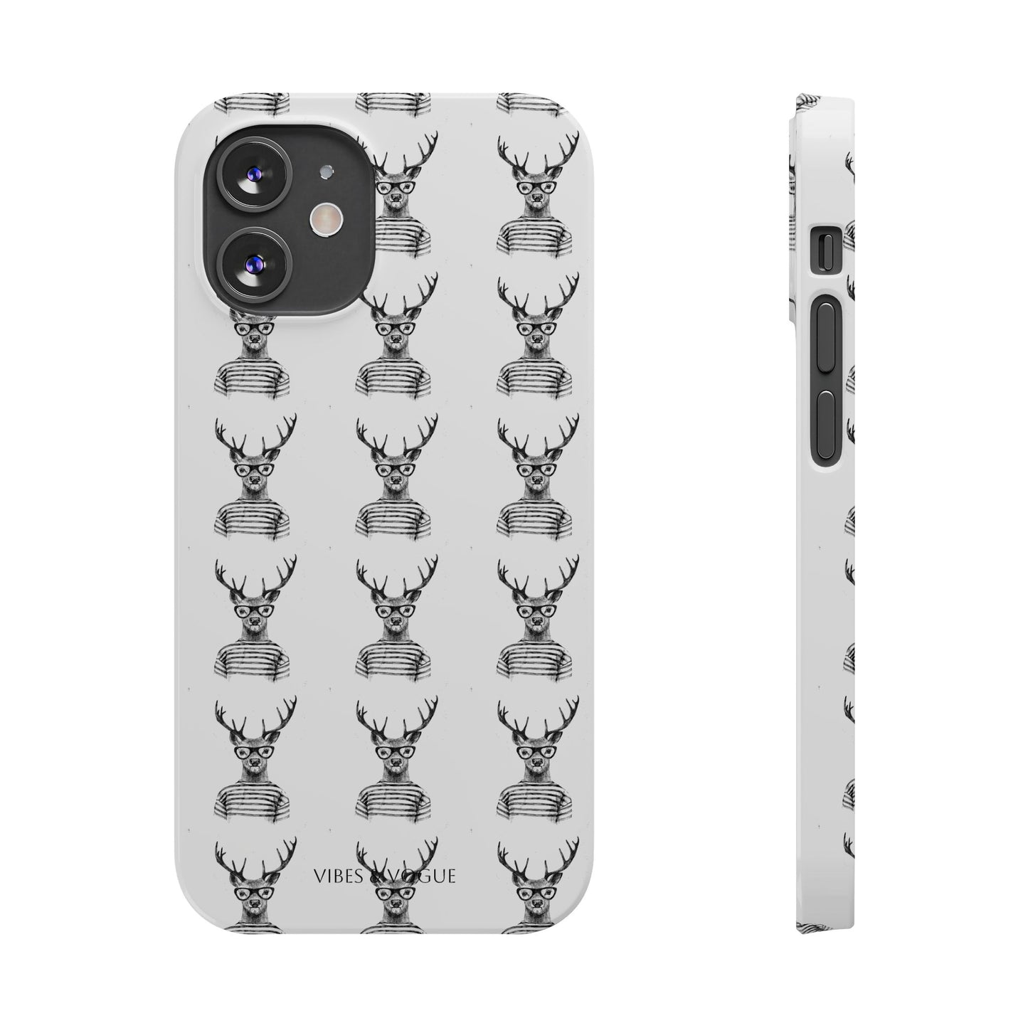Stylish Slim Phone Case with Cool Stag Design