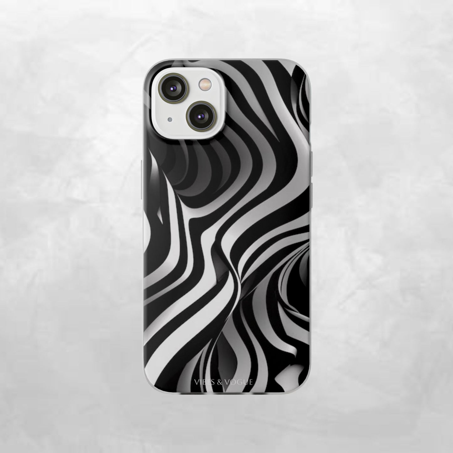 Stylish Phone Cases, Trendy Flexi Cases for iPhone, Black and White Art Case, Gifts for Him/Her, Phone Accessories, Unique Design