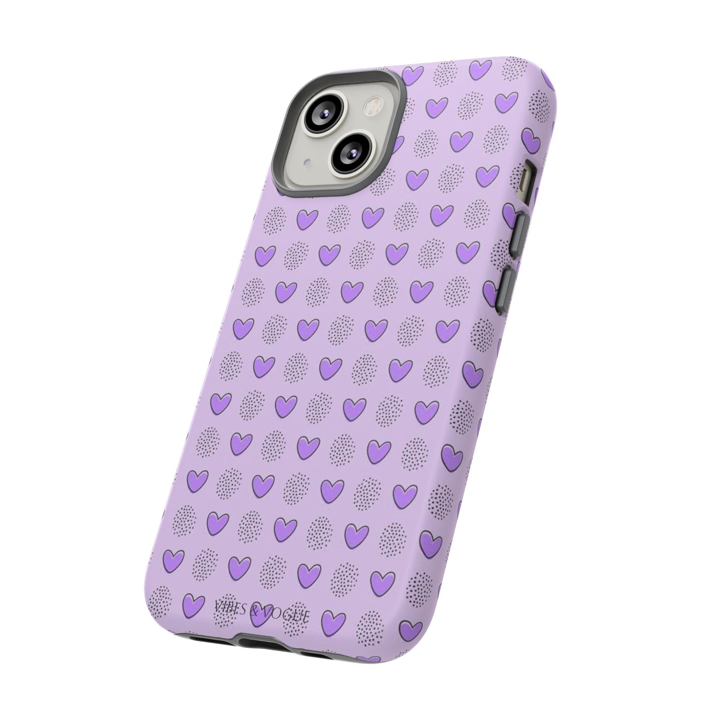 Purple Heart Pattern Phone Case - Tough Cases for a Stylish & Protective Vibe