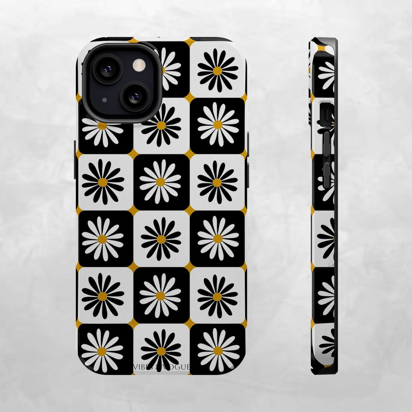 Retro Daisy Magnetic Tough Case - Stylish Protection for Your Phone