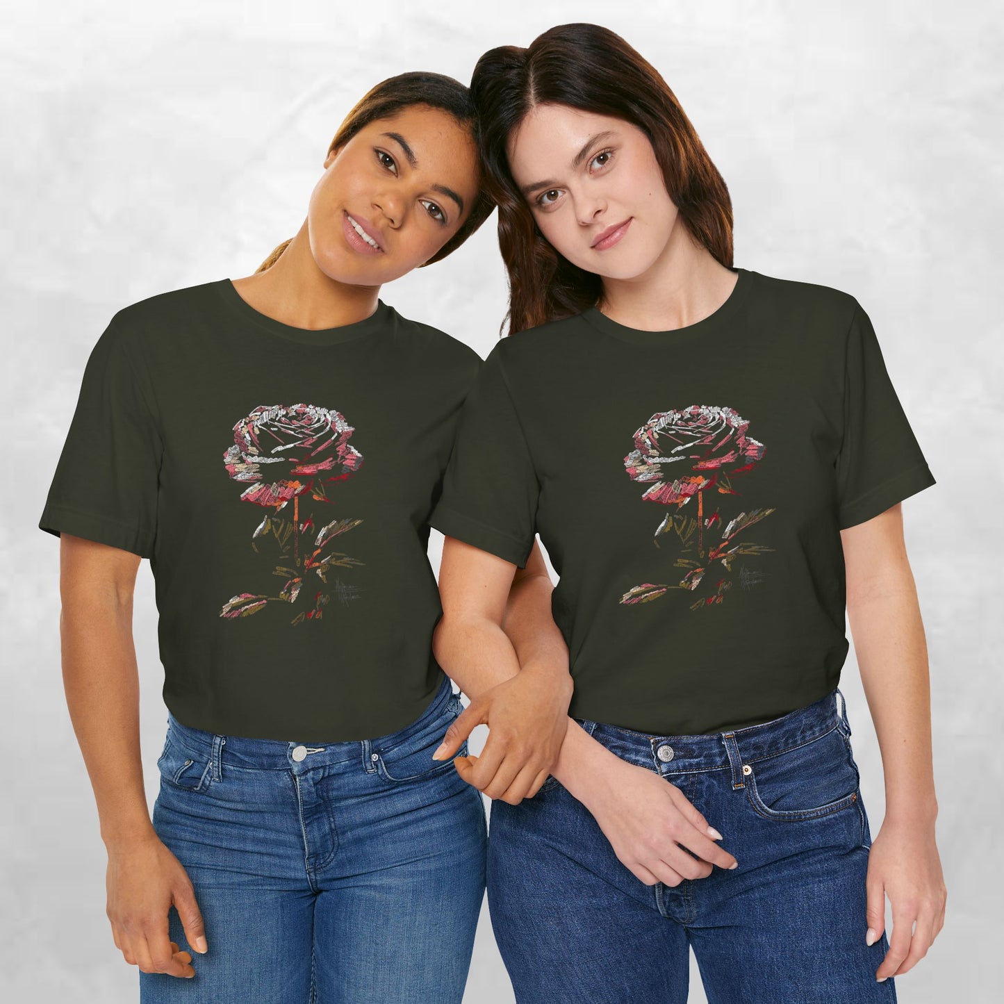 Vintage Rose Tee — Dark Floral Graphic T-Shirt