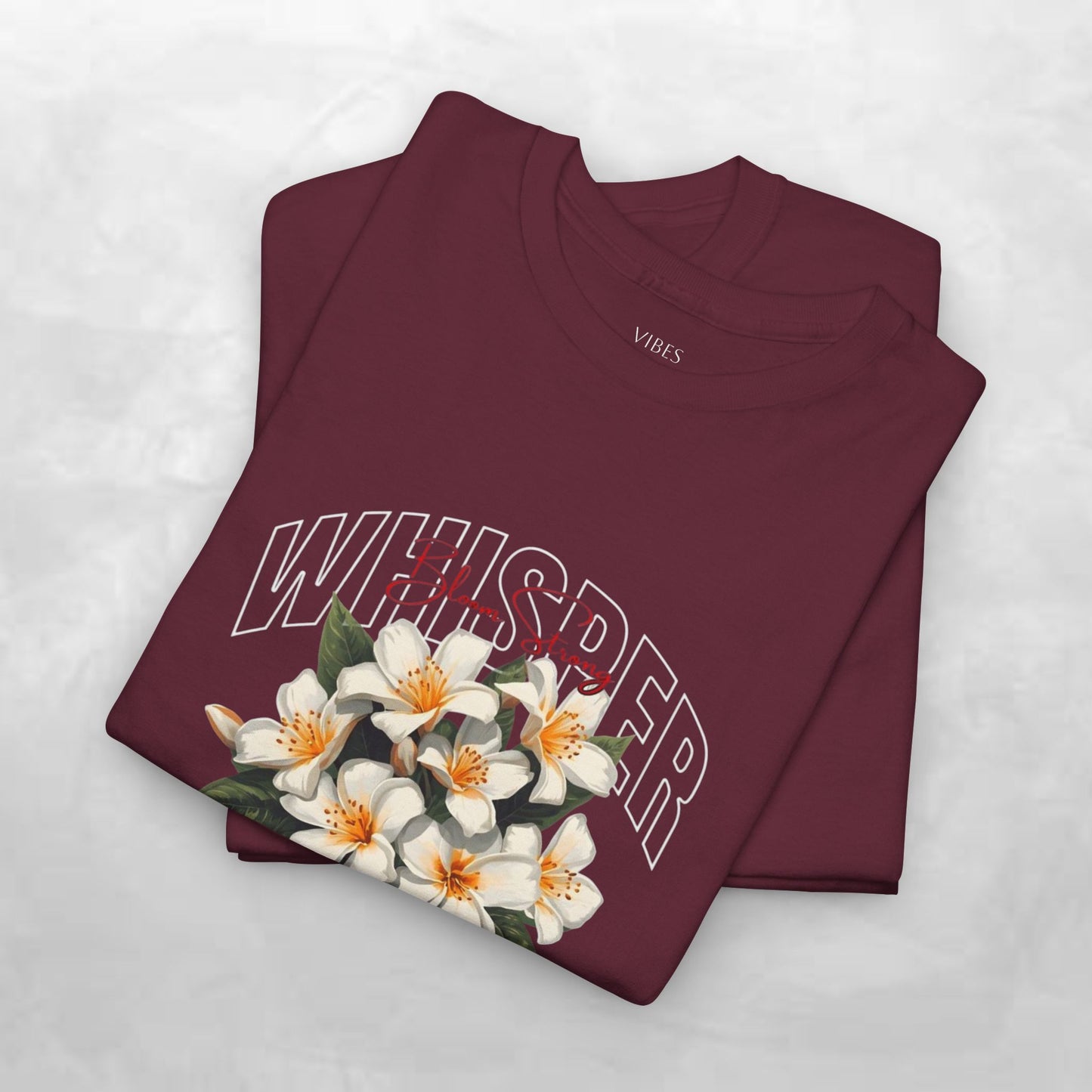 Floral "Whisper Flower" Graphic Tee — Vintage Plumeria Blossom Shirt